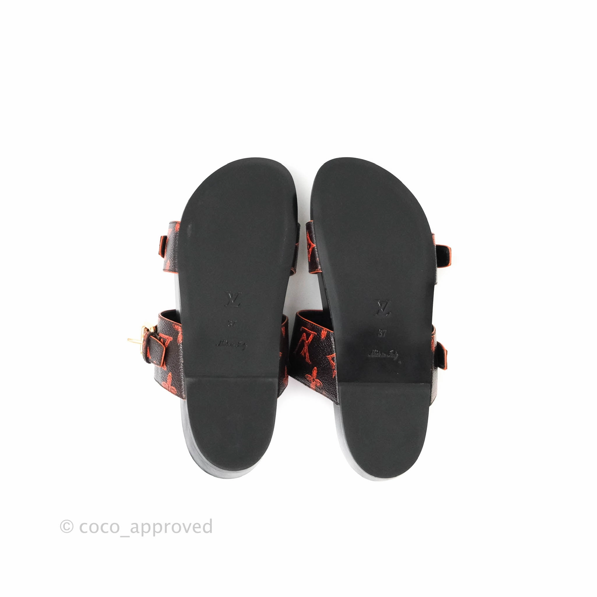 Louis Vuitton Bom Dia Monogram Canvas Orange Lining Flat Mule