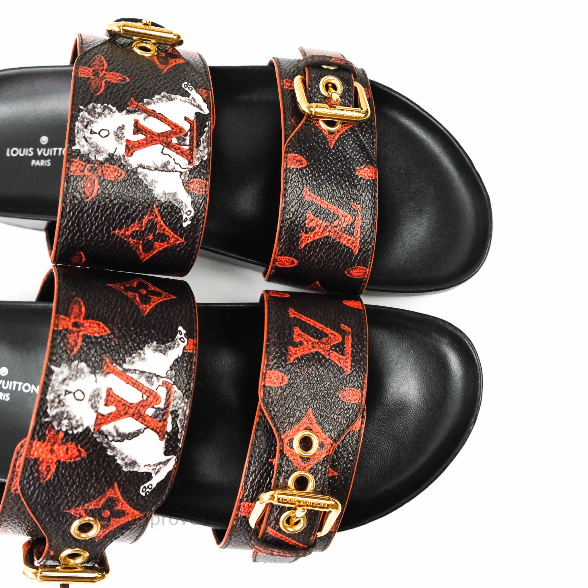 Louis Vuitton Bom Dia Monogram Canvas Orange Lining Flat Mule
