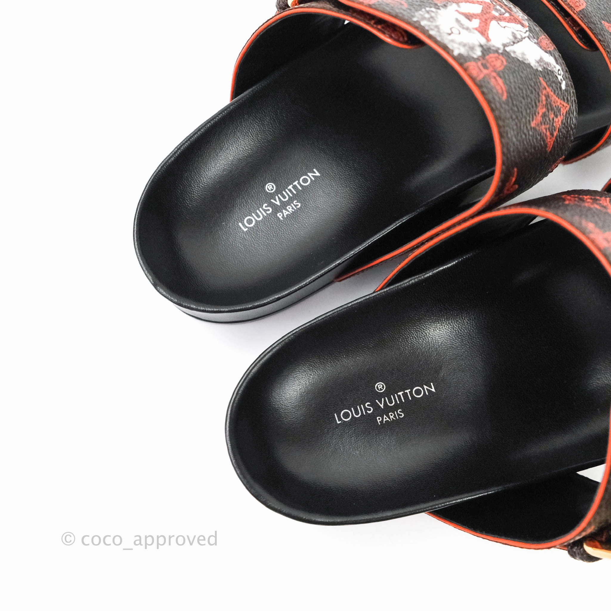 Louis Vuitton Bom Dia Monogram Canvas Orange Lining Flat Mule