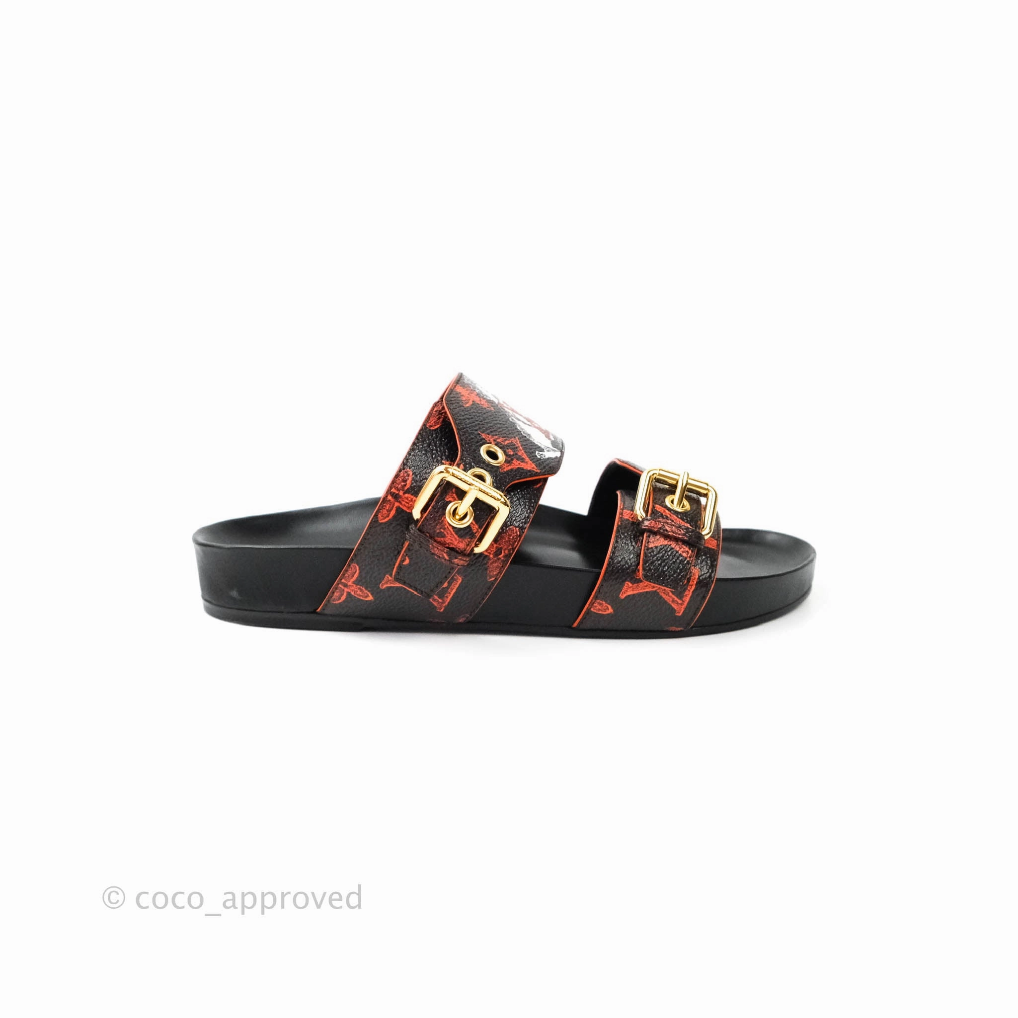 Louis Vuitton Bom Dia Monogram Canvas Orange Lining Flat Mule