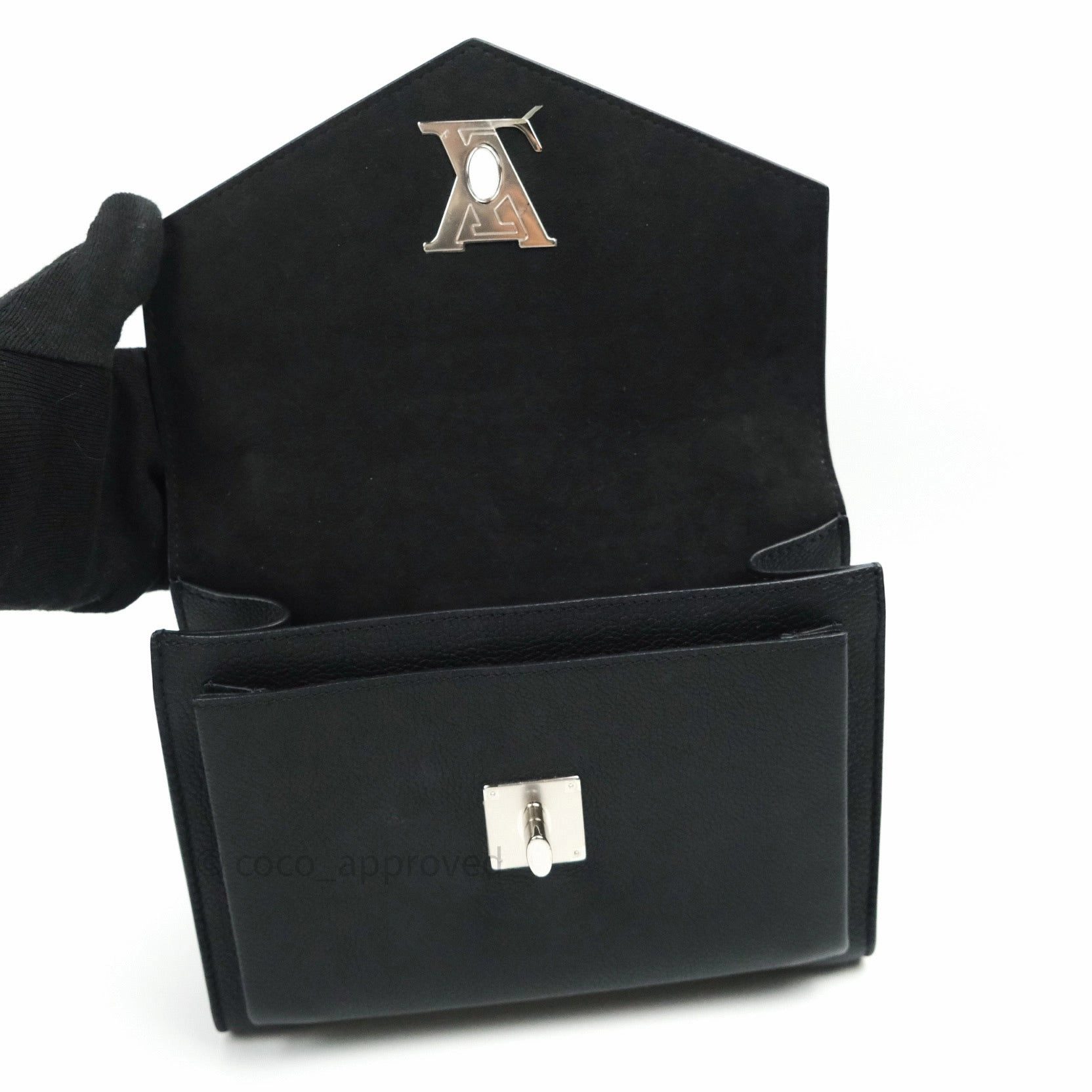 Louis Vuitton Calfskin My Lockme Chain Bag BB Black