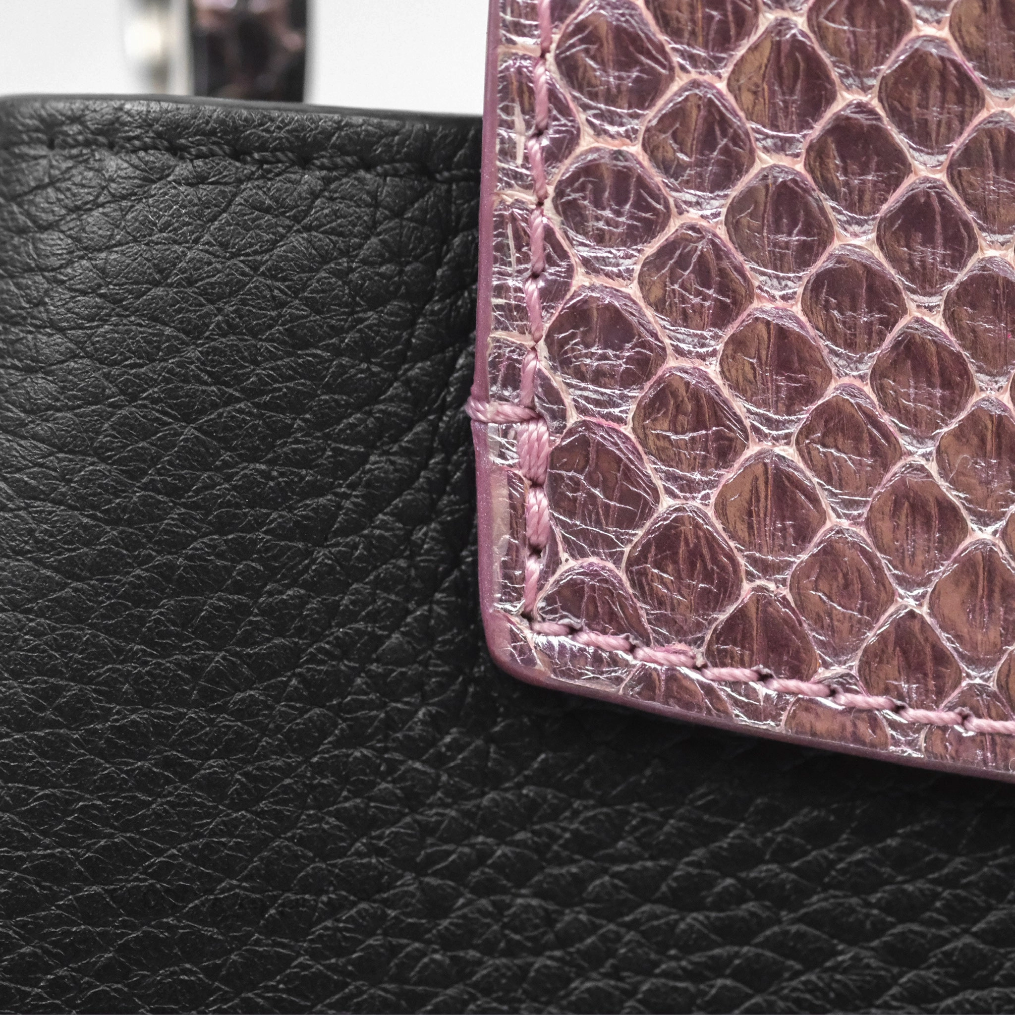 Louis Vuitton Capucines Mini Black in Taurillon Leather and Shiny Python leather