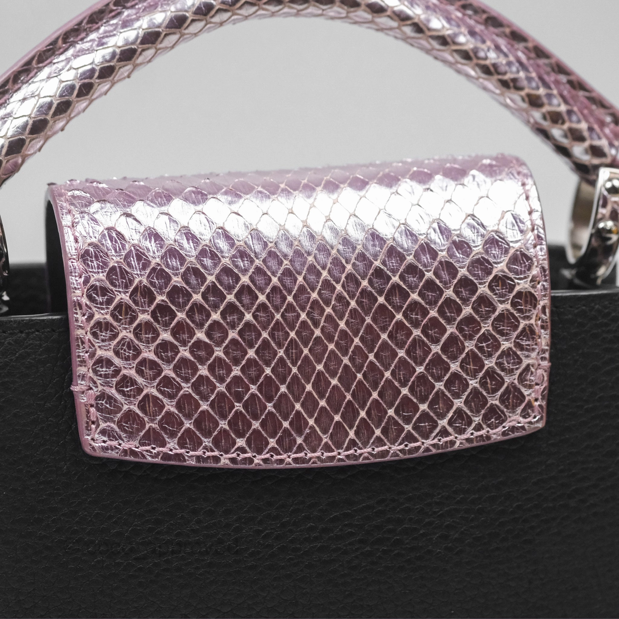 Louis Vuitton Capucines Mini Black in Taurillon Leather and Shiny Python leather