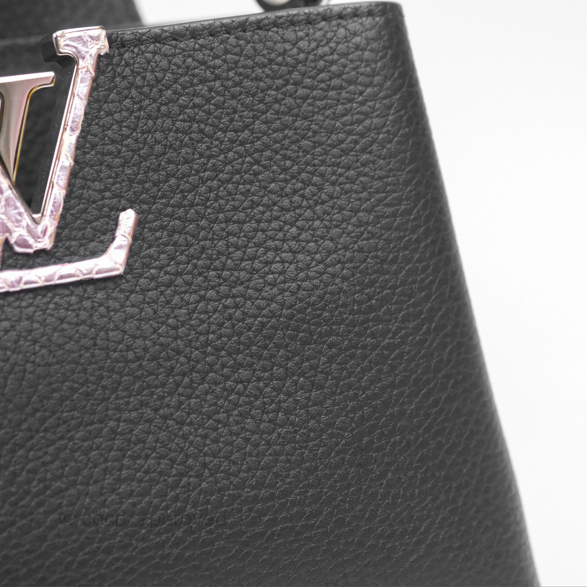 Louis Vuitton Capucines Mini Black in Taurillon Leather and Shiny Python leather