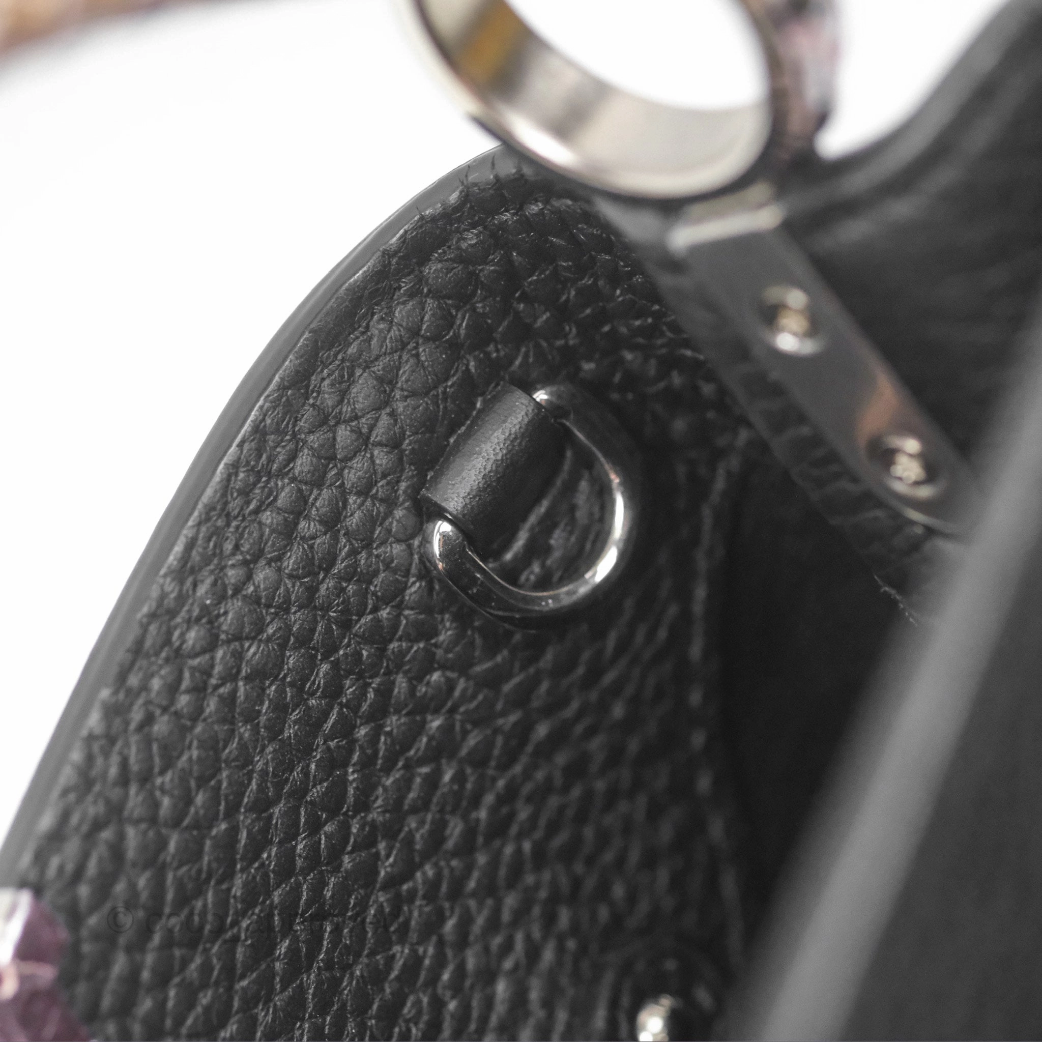 Louis Vuitton Capucines Mini Black in Taurillon Leather and Shiny Python leather