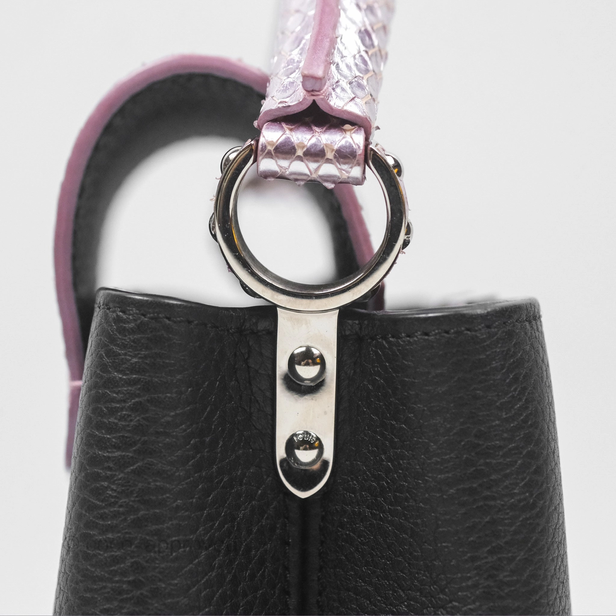 Louis Vuitton Capucines Mini Black in Taurillon Leather and Shiny Python leather