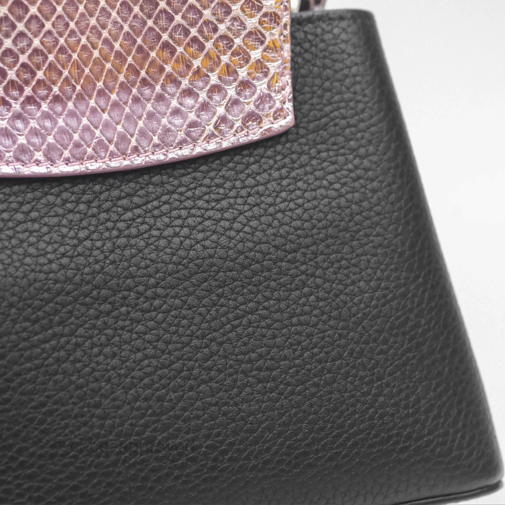 Louis Vuitton Capucines Mini Black in Taurillon Leather and Shiny Python leather