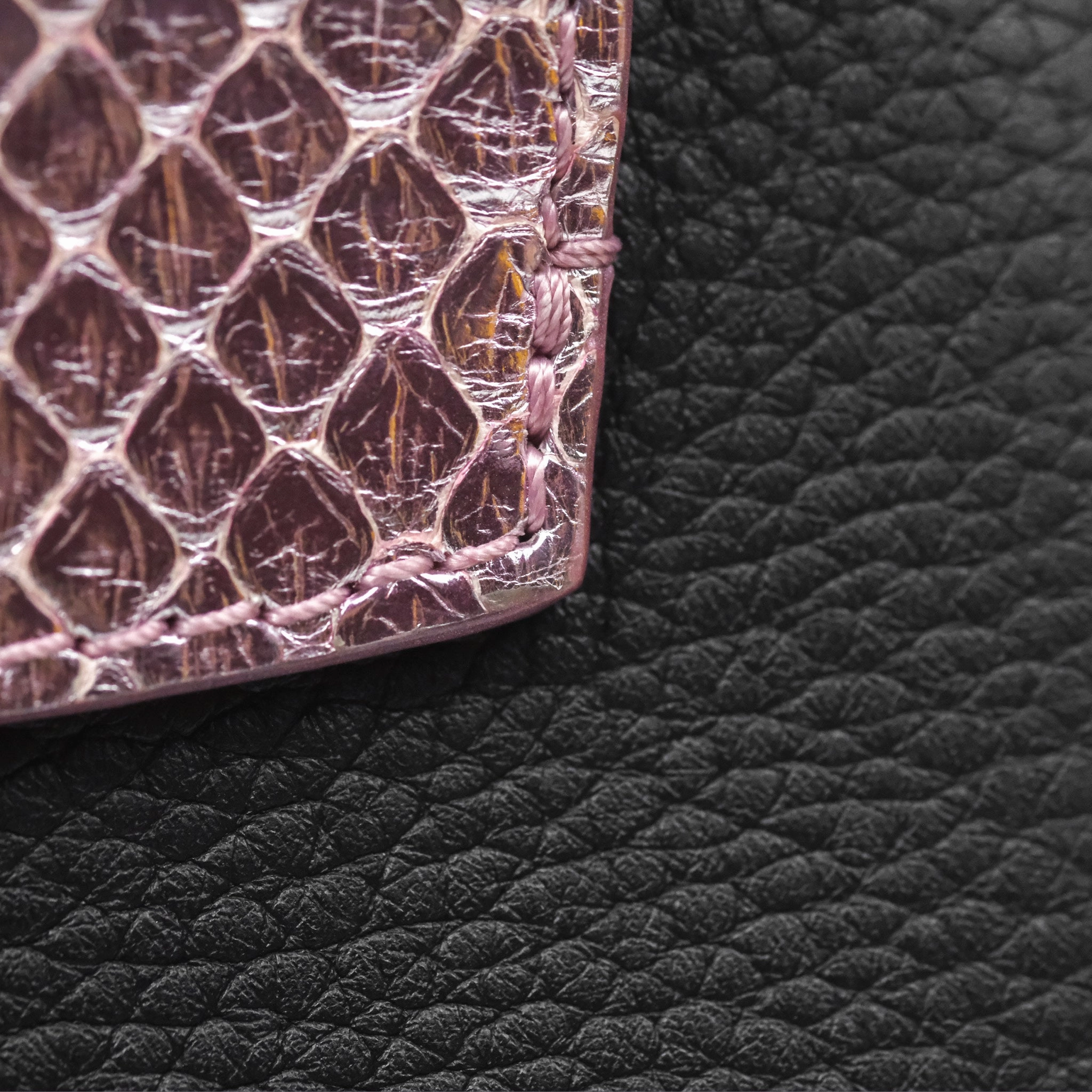 Louis Vuitton Capucines Mini Black in Taurillon Leather and Shiny Python leather
