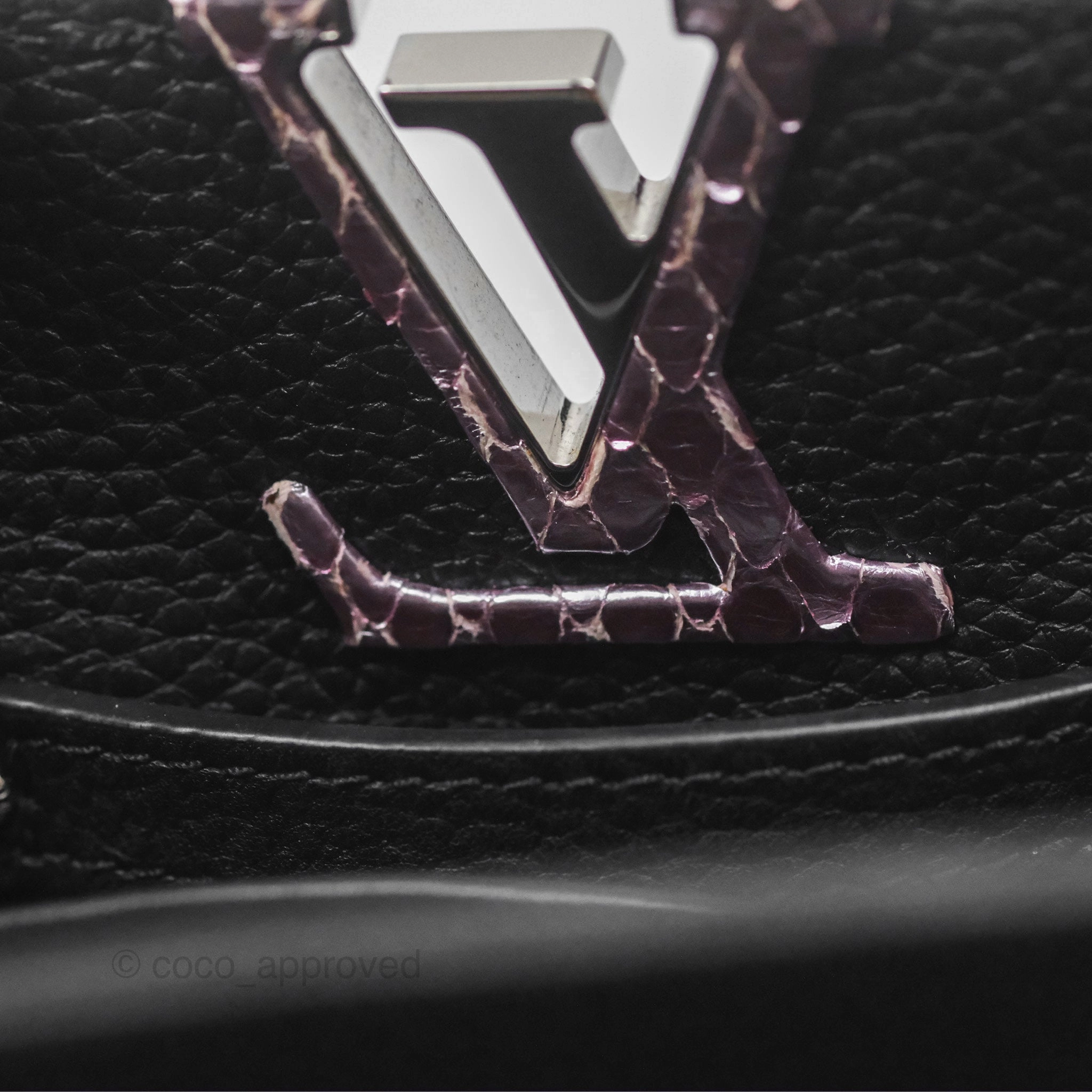 Louis Vuitton Capucines Mini Black in Taurillon Leather and Shiny Python leather