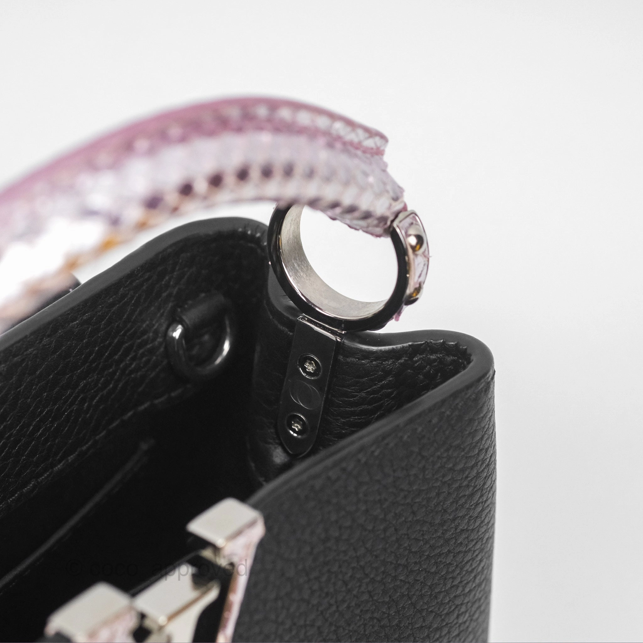 Louis Vuitton Capucines Mini Black in Taurillon Leather and Shiny Python leather