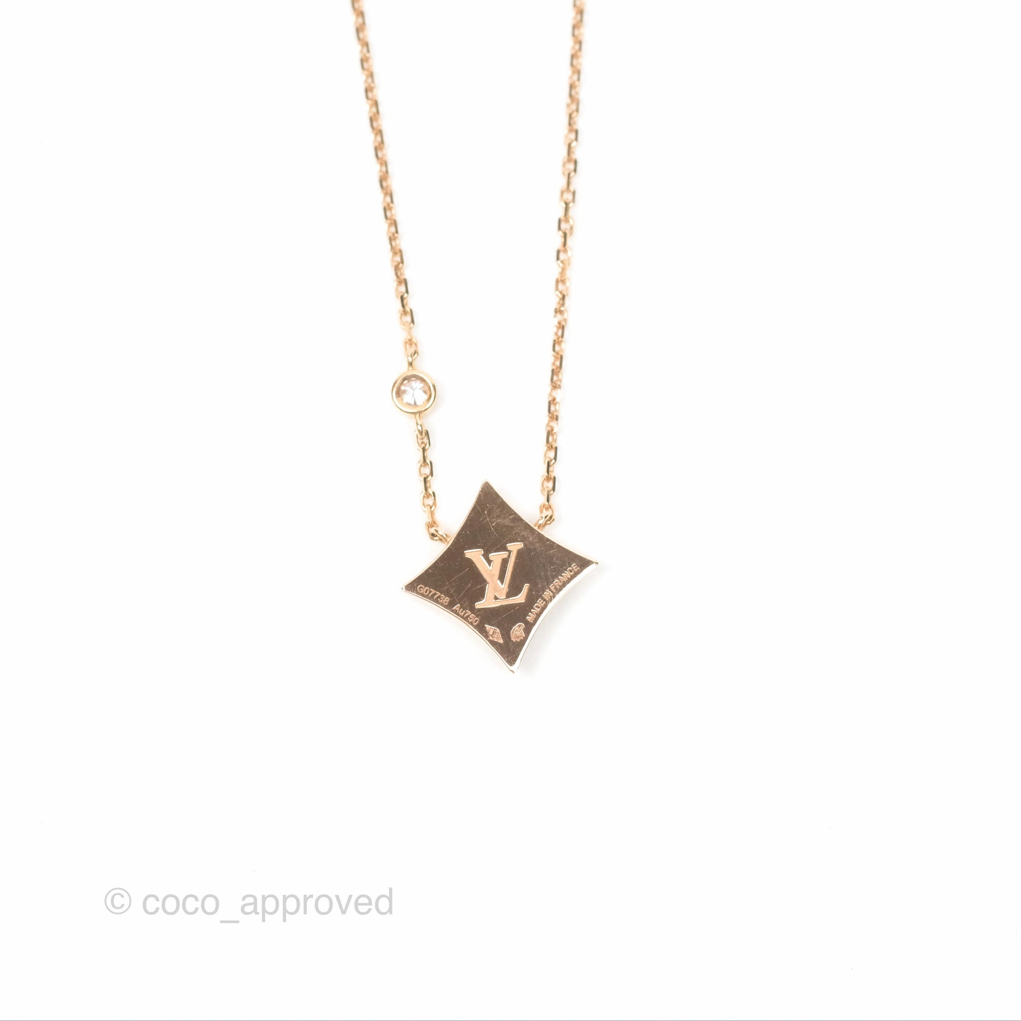 Louis Vuitton Colour Blossom BB Star Pendant Necklace Pink Gold White Mother-of-Pearl & Diamond