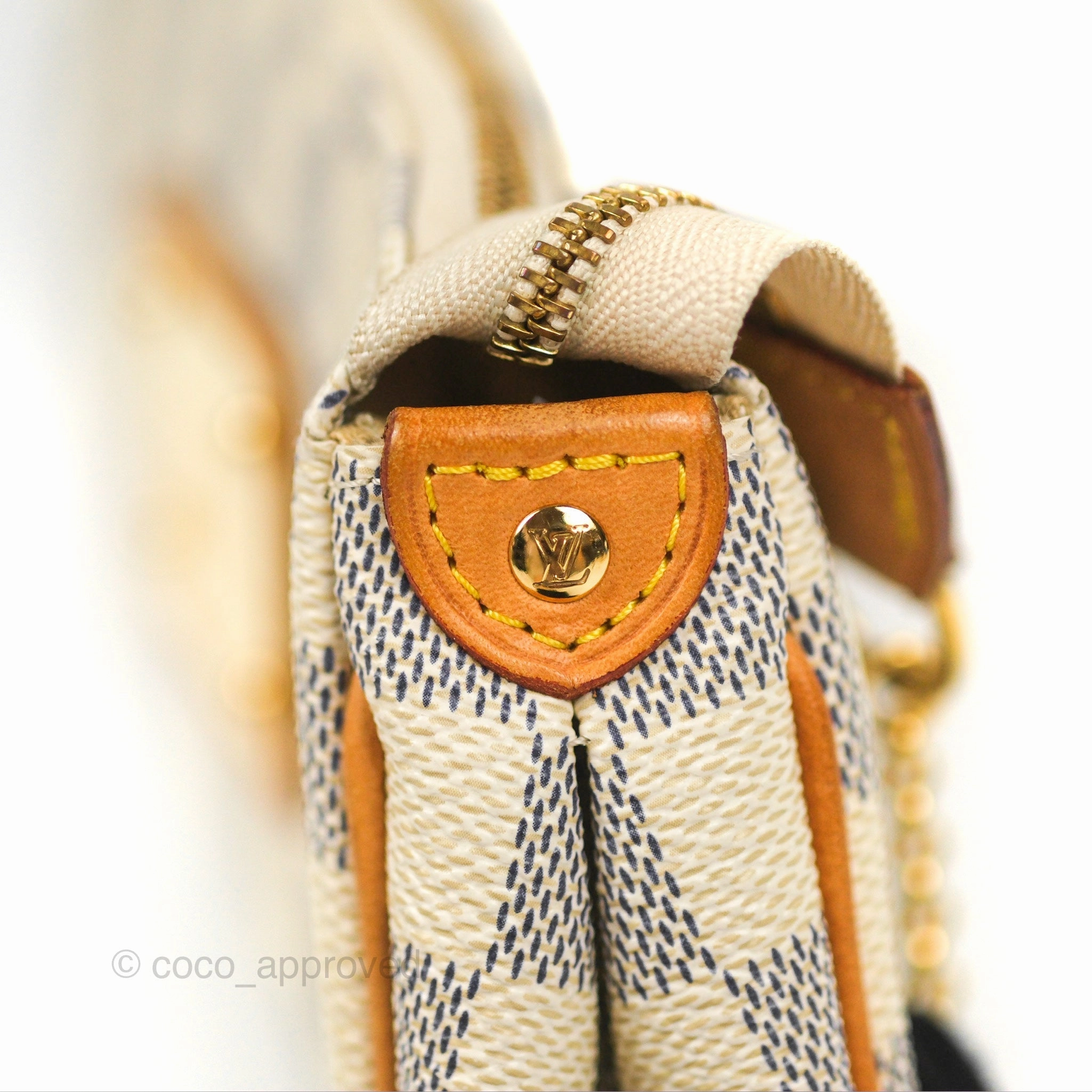 Louis Vuitton Eva Clutch With Strap Damier Azur