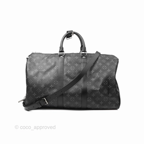 Louis Vuitton Keepall Bandoulire 45 Duffle Bag Monogram Eclipse Canvas