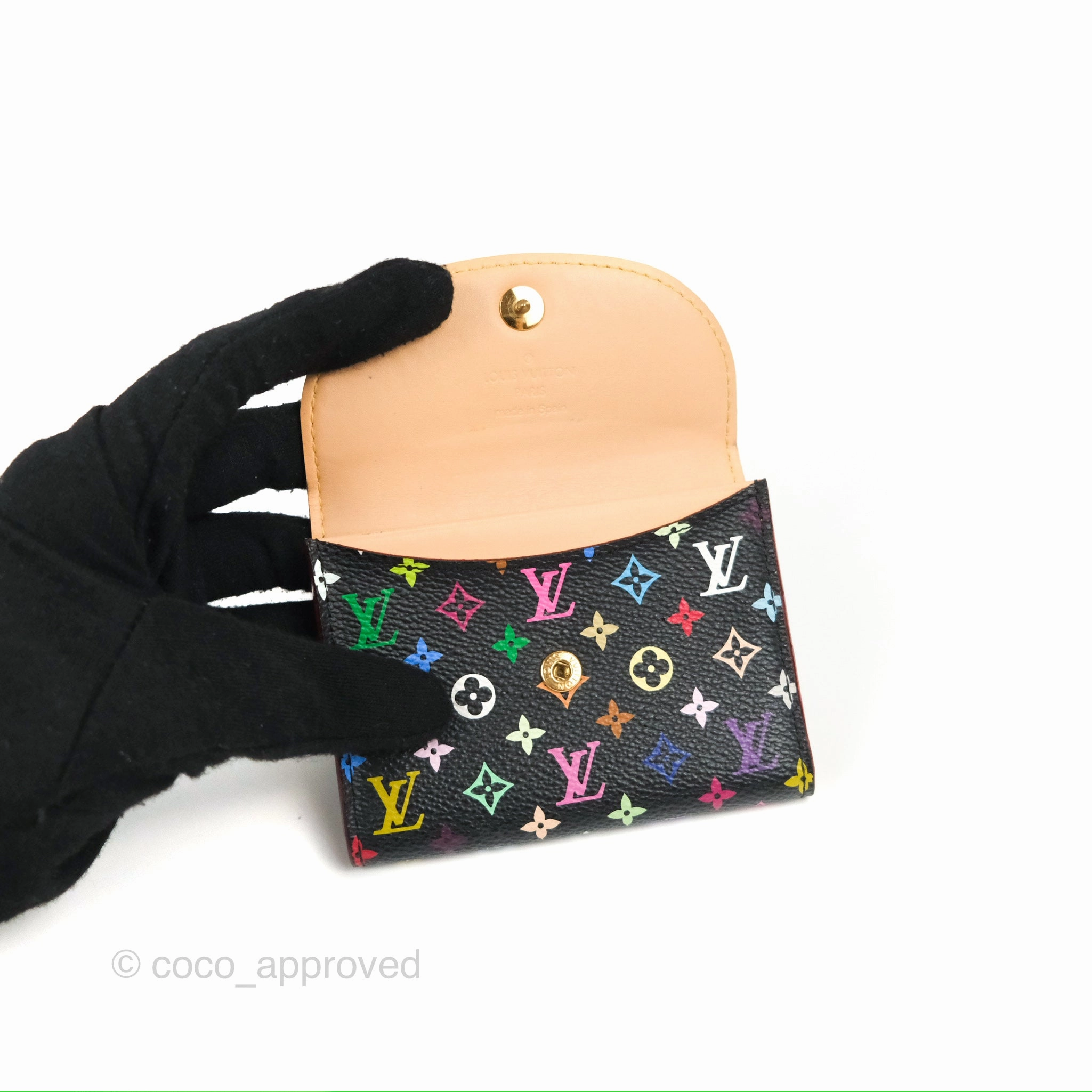 Louis Vuitton Monogram Multicolor Business Card Holder Black