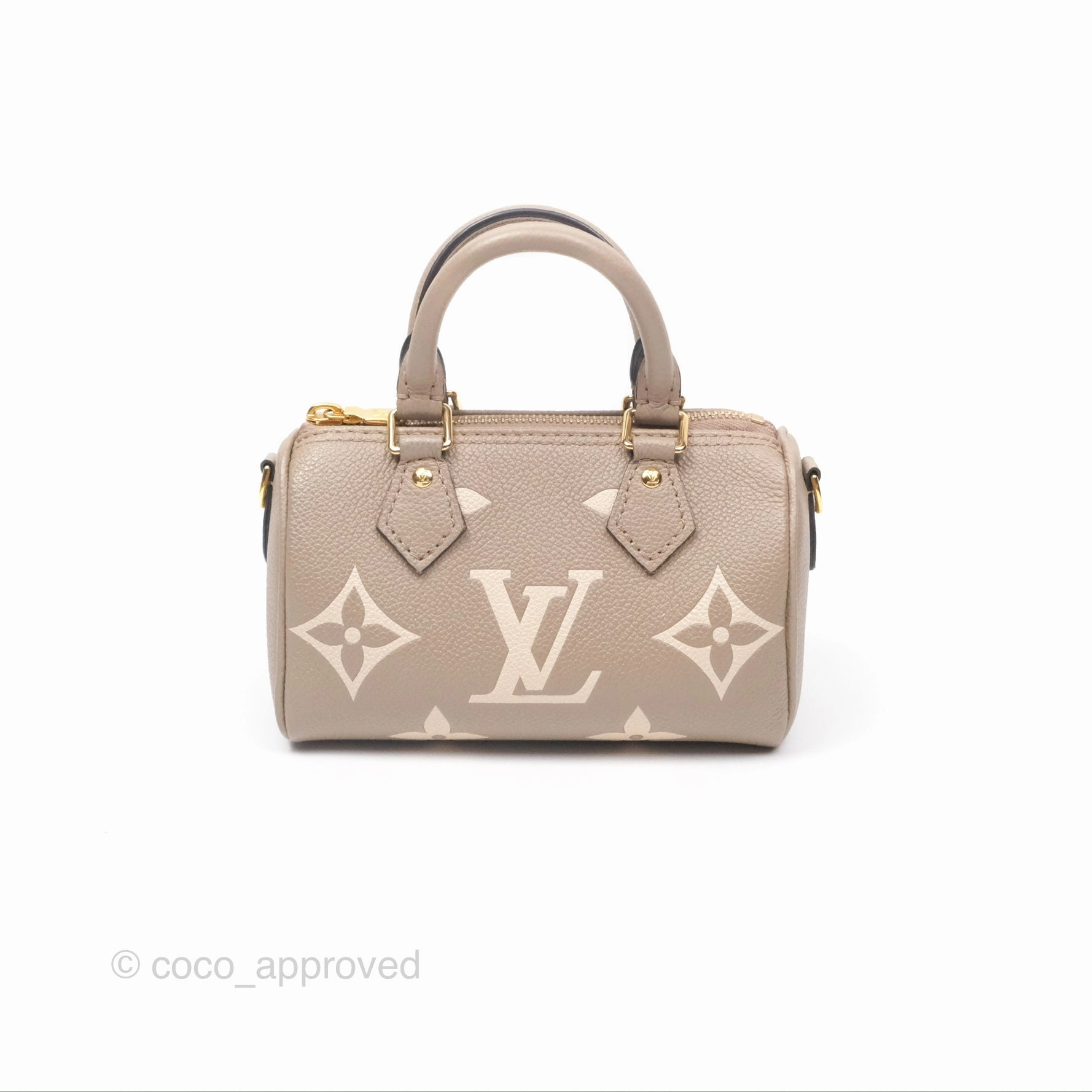 Louis Vuitton Nano Speedy Monogram Empreinte Dove/Cream