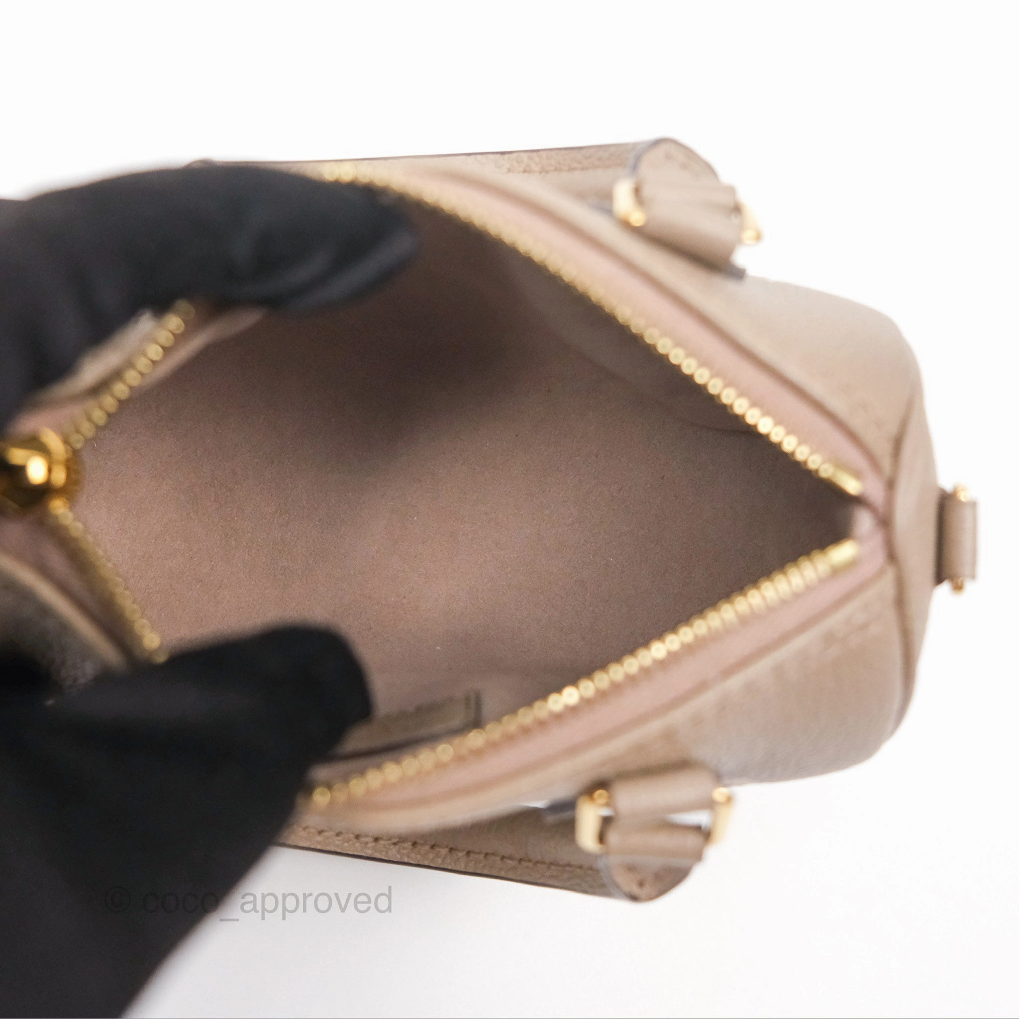 Louis Vuitton Nano Speedy Monogram Empreinte Dove/Cream