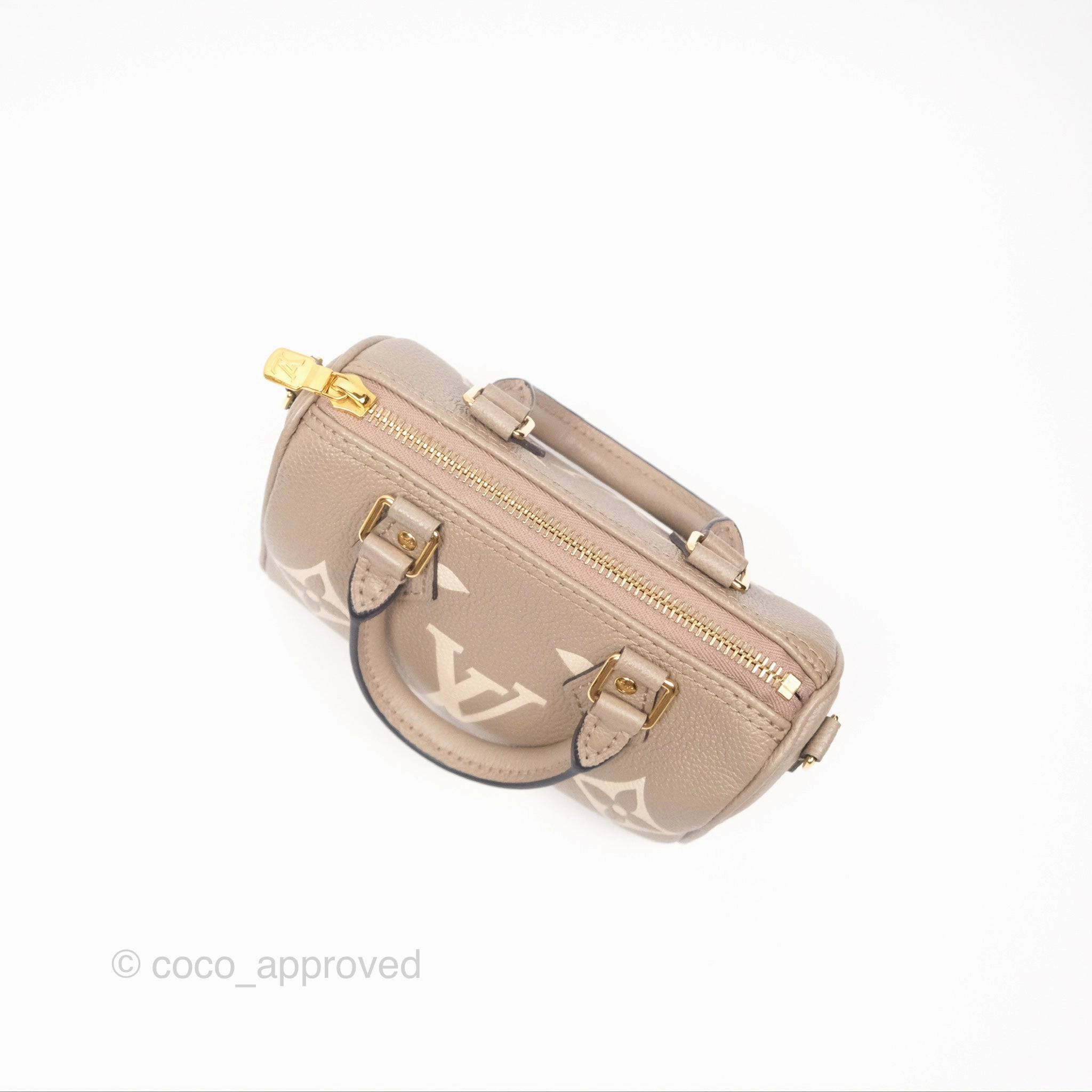 Louis Vuitton Nano Speedy Monogram Empreinte Dove/Cream