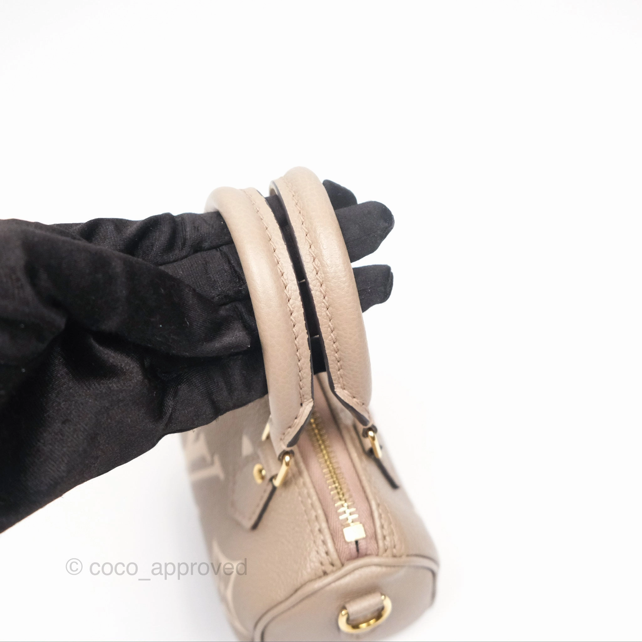 Louis Vuitton Nano Speedy Monogram Empreinte Dove/Cream