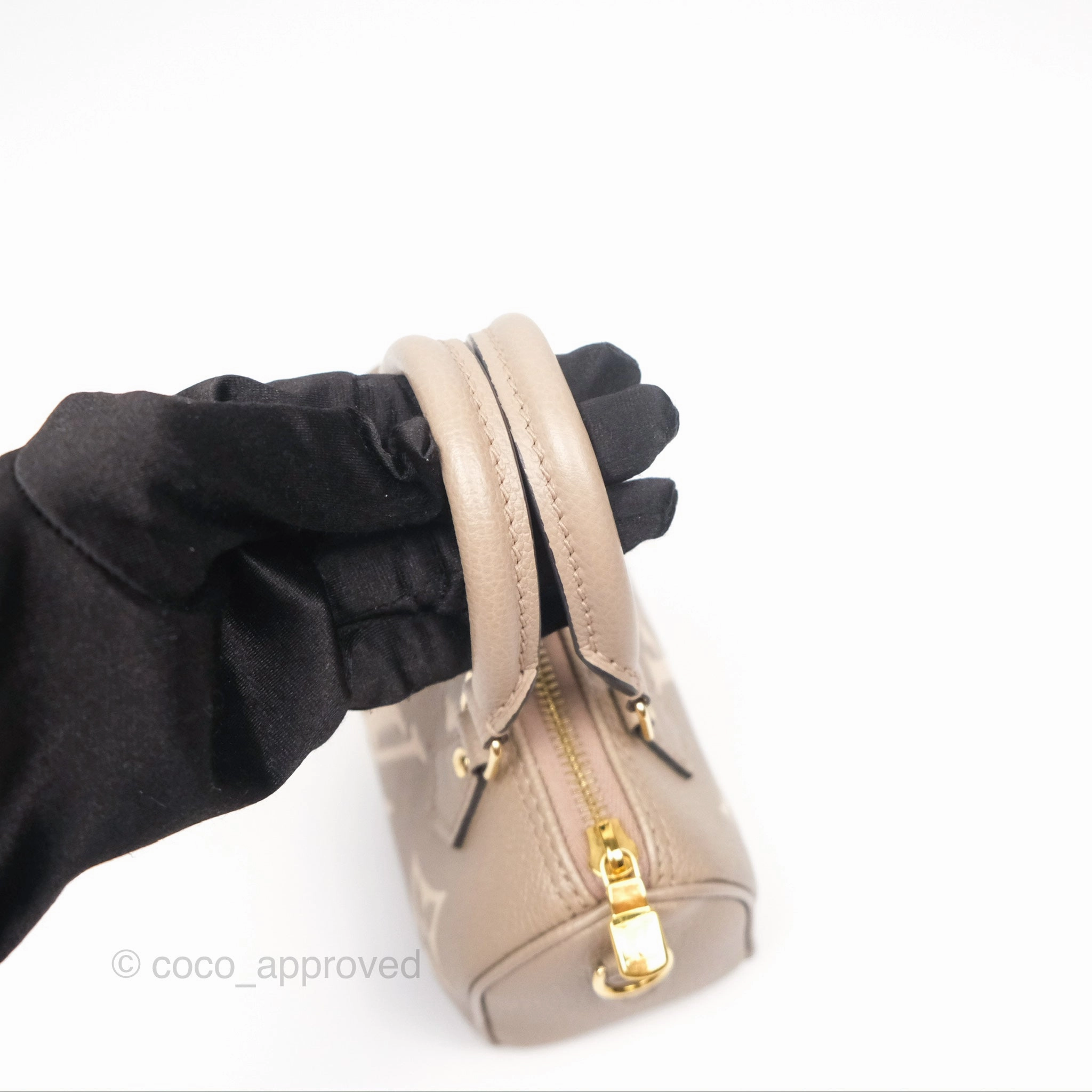 Louis Vuitton Nano Speedy Monogram Empreinte Dove/Cream