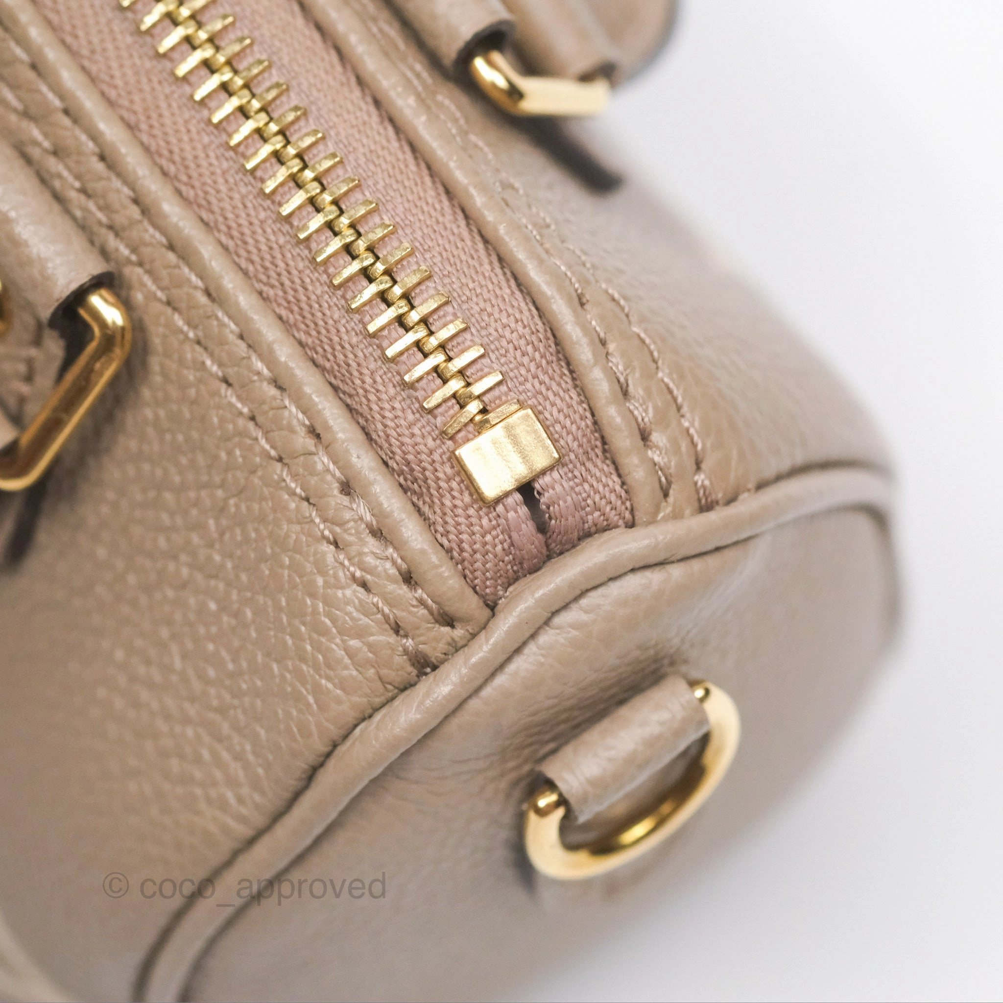 Louis Vuitton Nano Speedy Monogram Empreinte Dove/Cream
