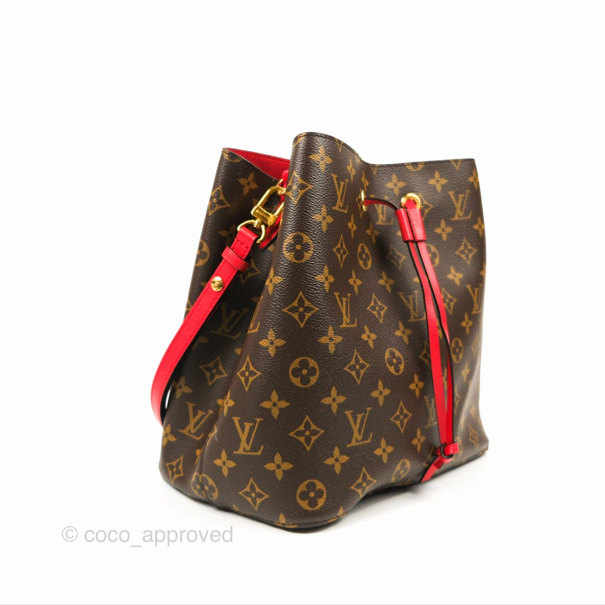 Louis Vuitton Neonoe Bucket Bag MM Monogram Canvas Red
