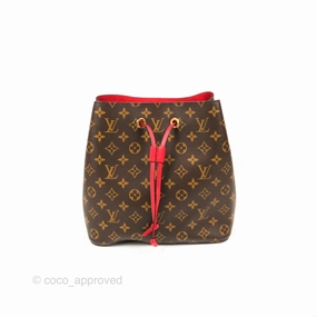 Louis Vuitton Neonoe Bucket Bag MM Monogram Canvas Red
