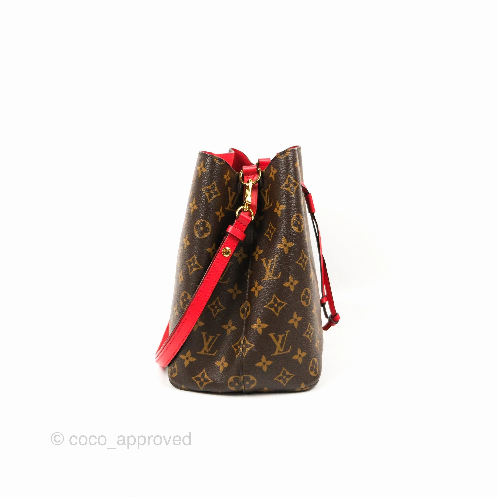 Louis Vuitton Neonoe Bucket Bag MM Monogram Canvas Red