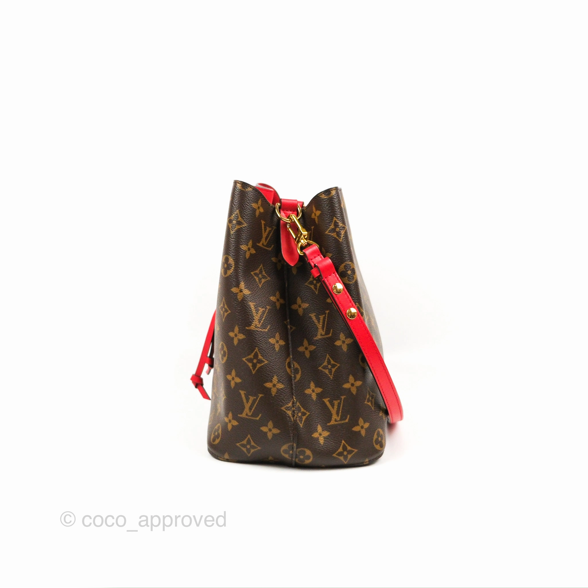 Louis Vuitton Neonoe Bucket Bag MM Monogram Canvas Red