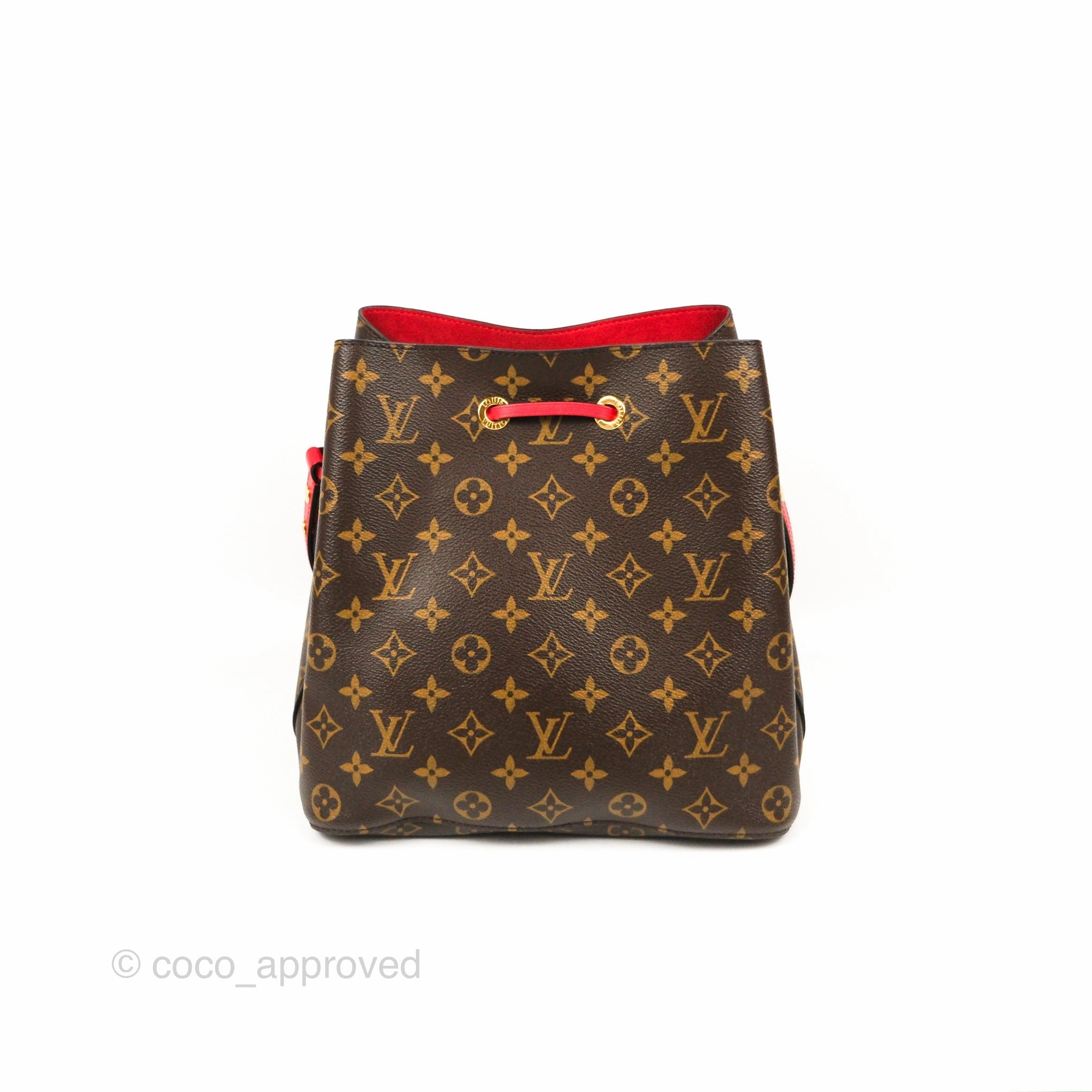 Louis Vuitton Neonoe Bucket Bag MM Monogram Canvas Red