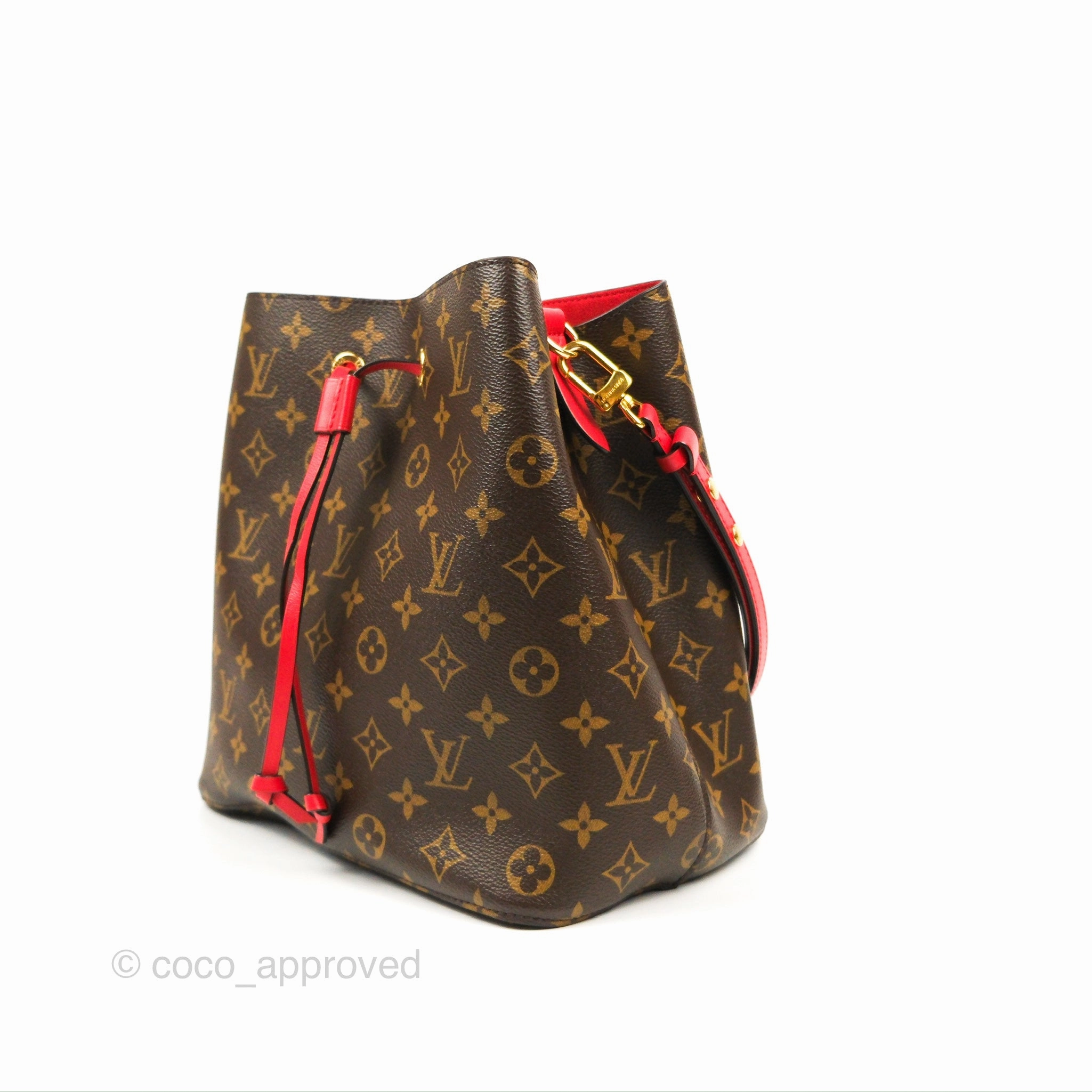 Louis Vuitton Neonoe Bucket Bag MM Monogram Canvas Red