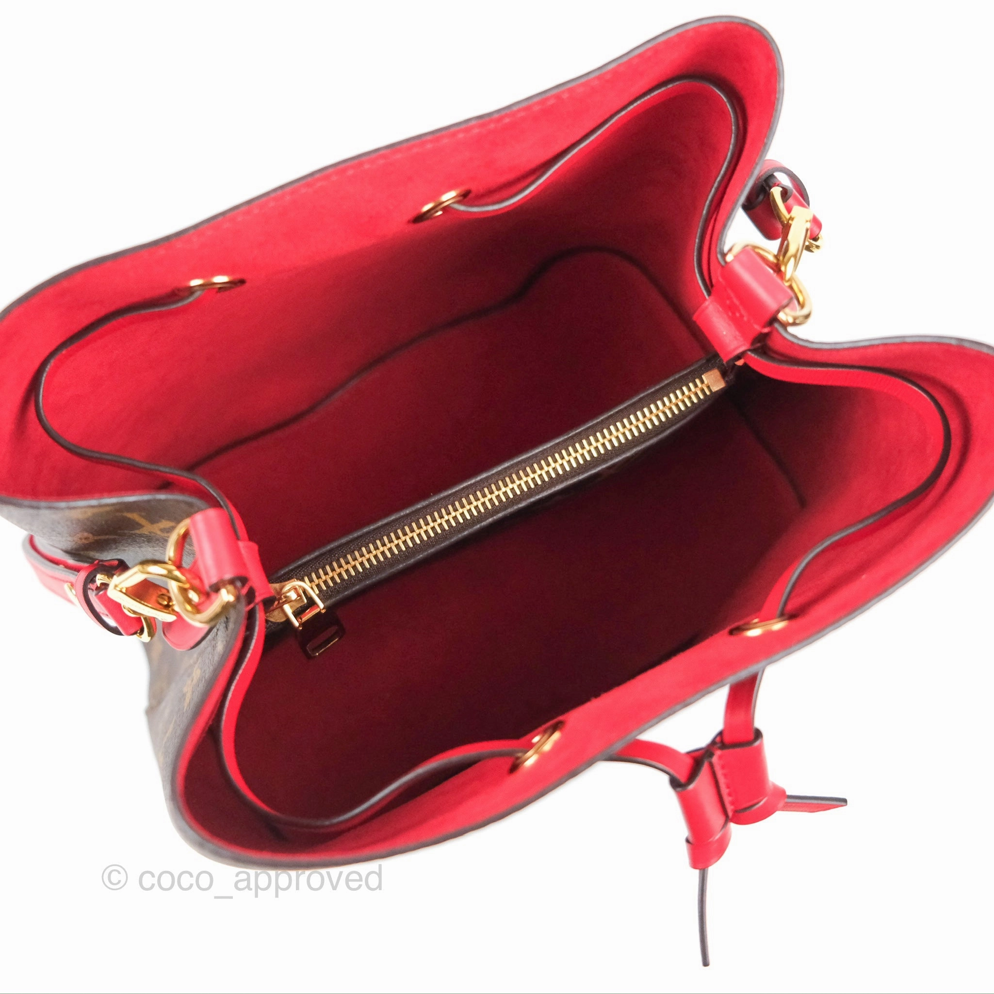 Louis Vuitton Neonoe Bucket Bag MM Monogram Canvas Red