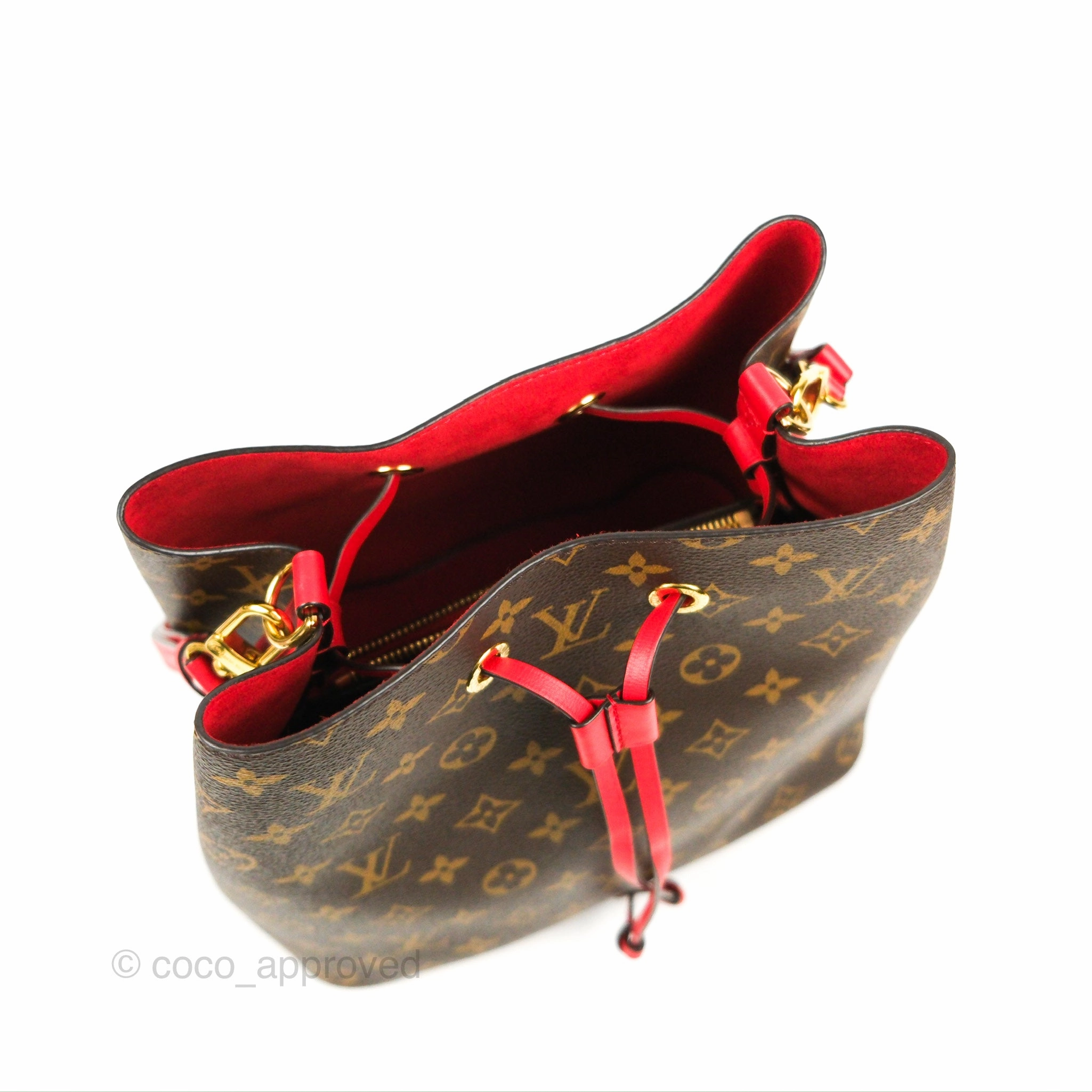 Louis Vuitton Neonoe Bucket Bag MM Monogram Canvas Red