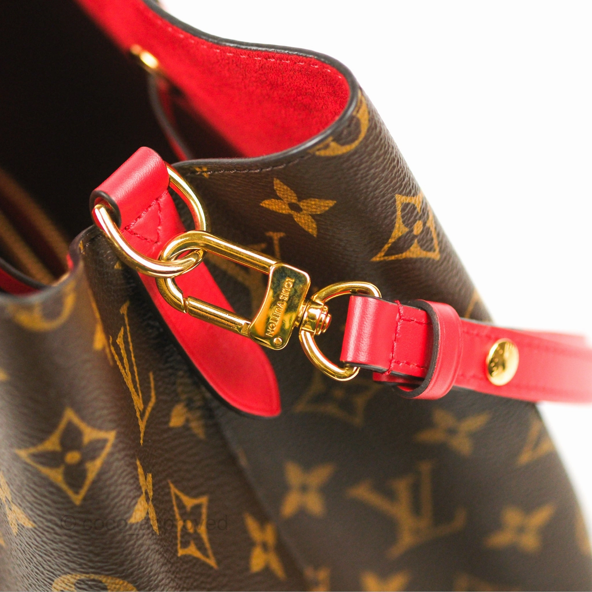 Louis Vuitton Neonoe Bucket Bag MM Monogram Canvas Red