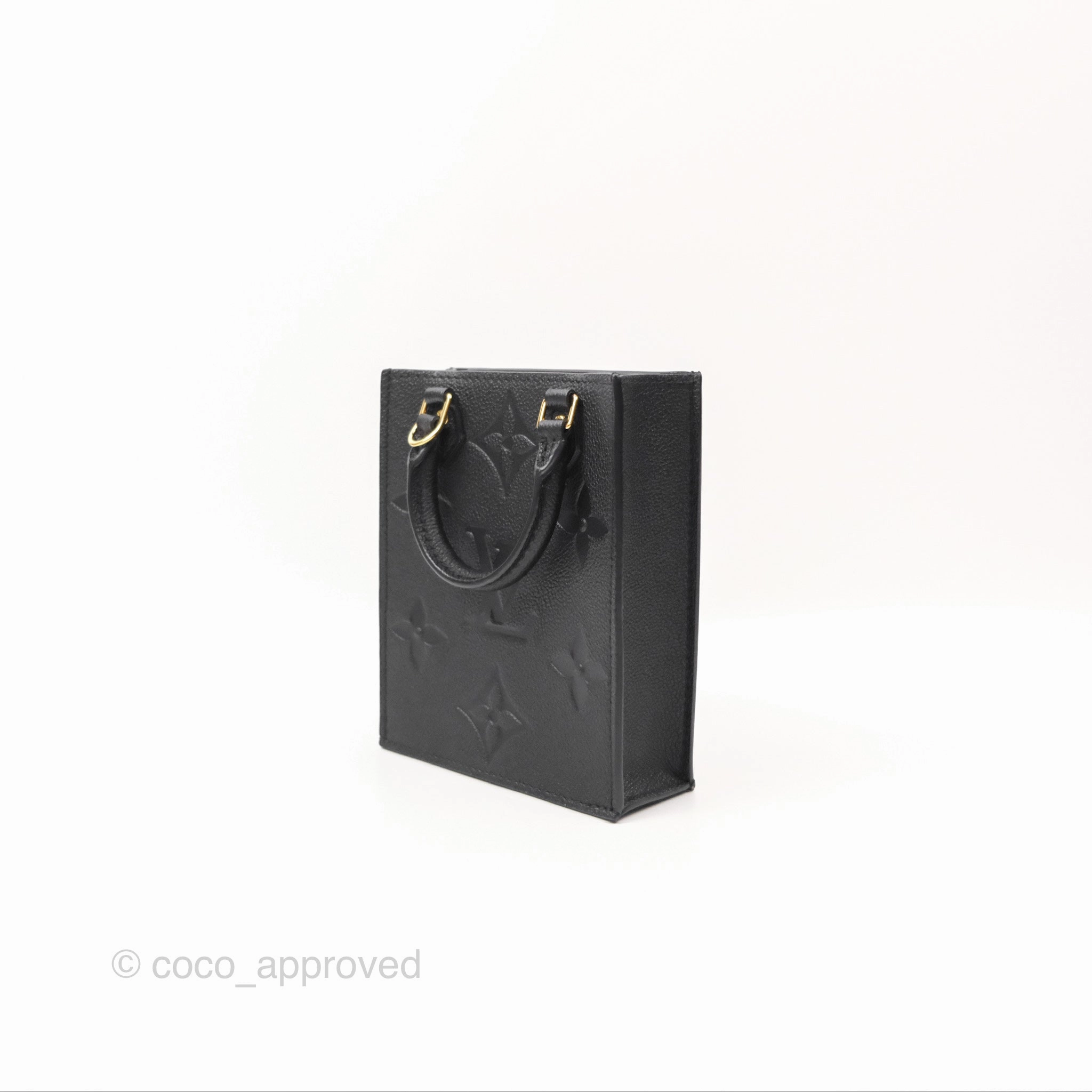 Louis Vuitton Petit Sac Plat Bag Empreinte Giant Monogram Black