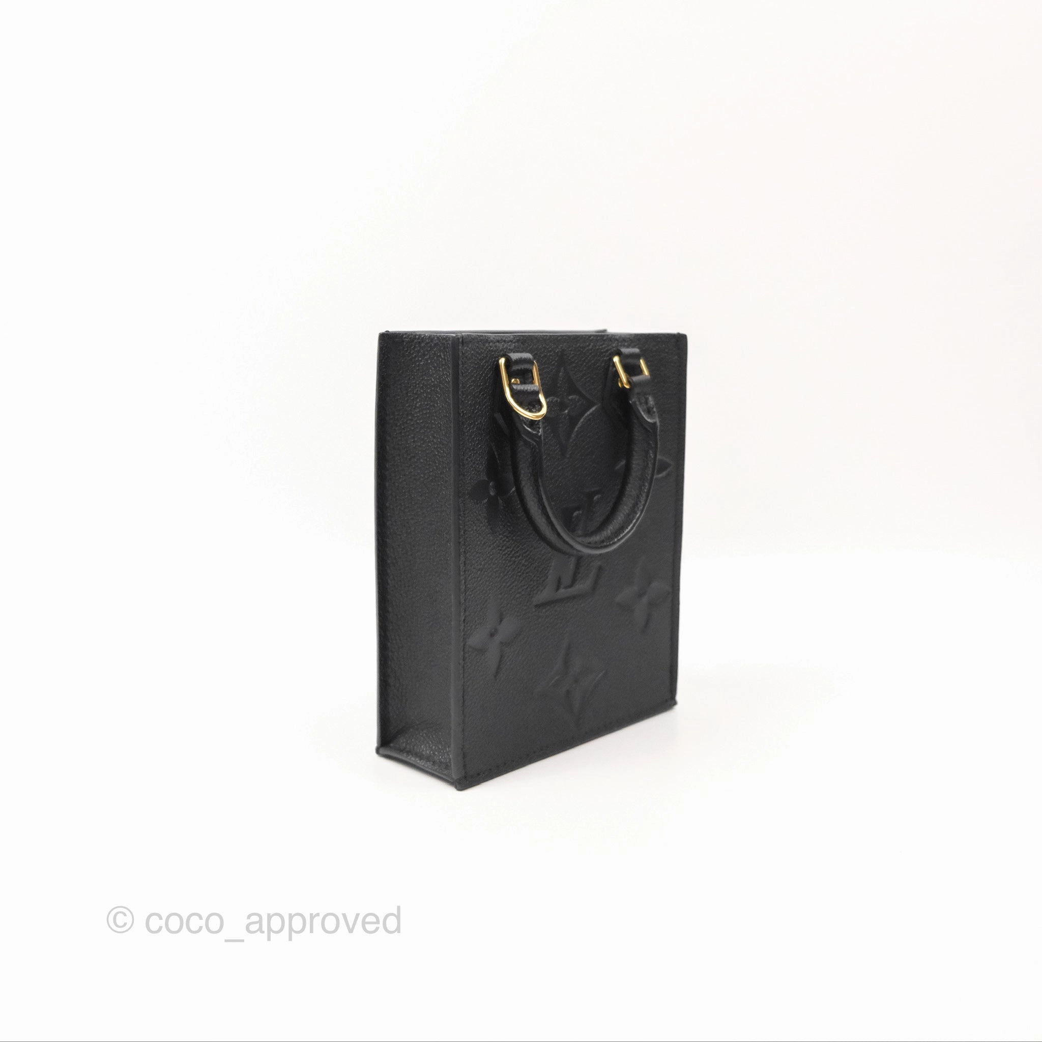 Louis Vuitton Petit Sac Plat Bag Empreinte Giant Monogram Black