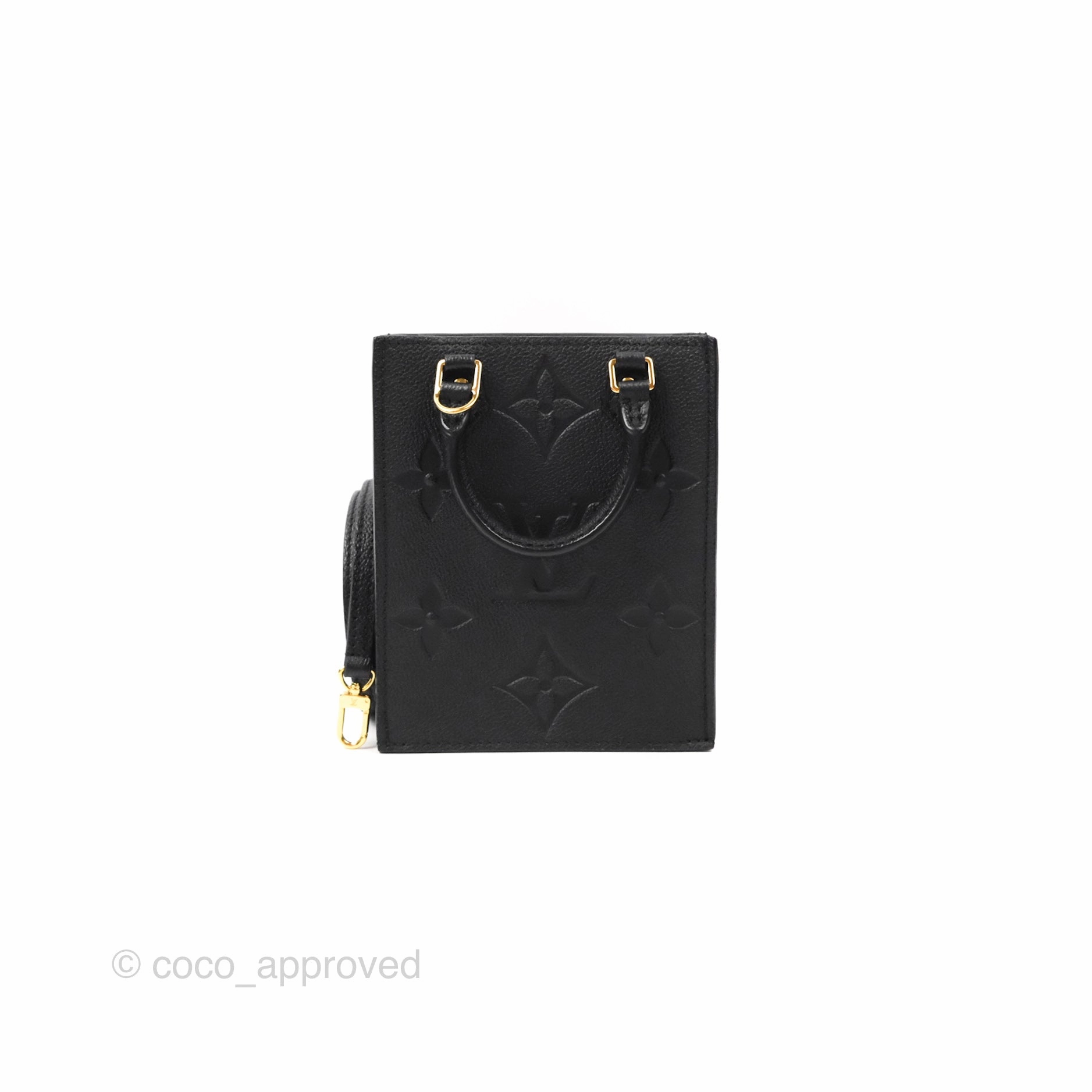 Louis Vuitton Petit Sac Plat Bag Empreinte Giant Monogram Black