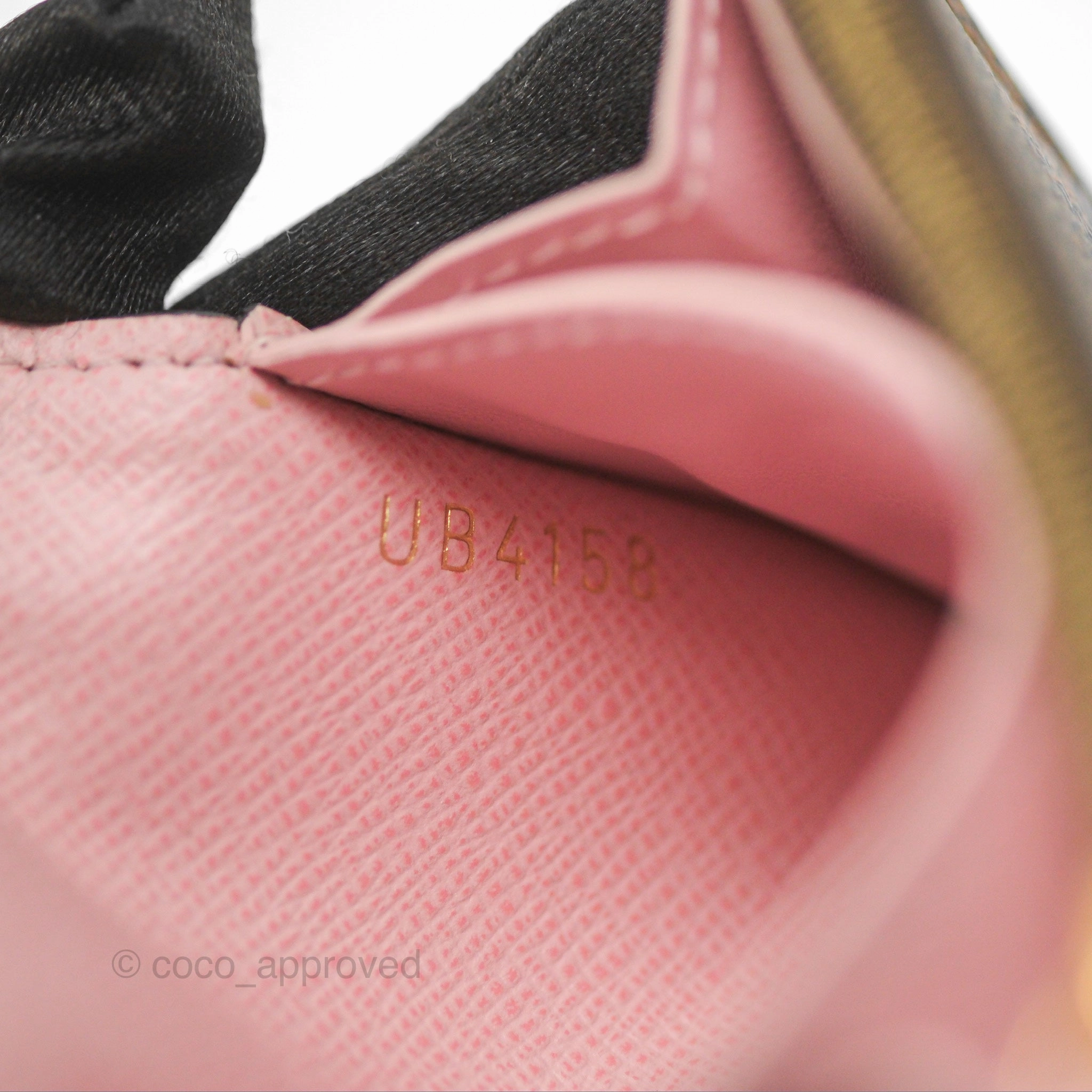 Louis Vuitton Rosalie Coin Purse Damier Ebene Rose Ballerina