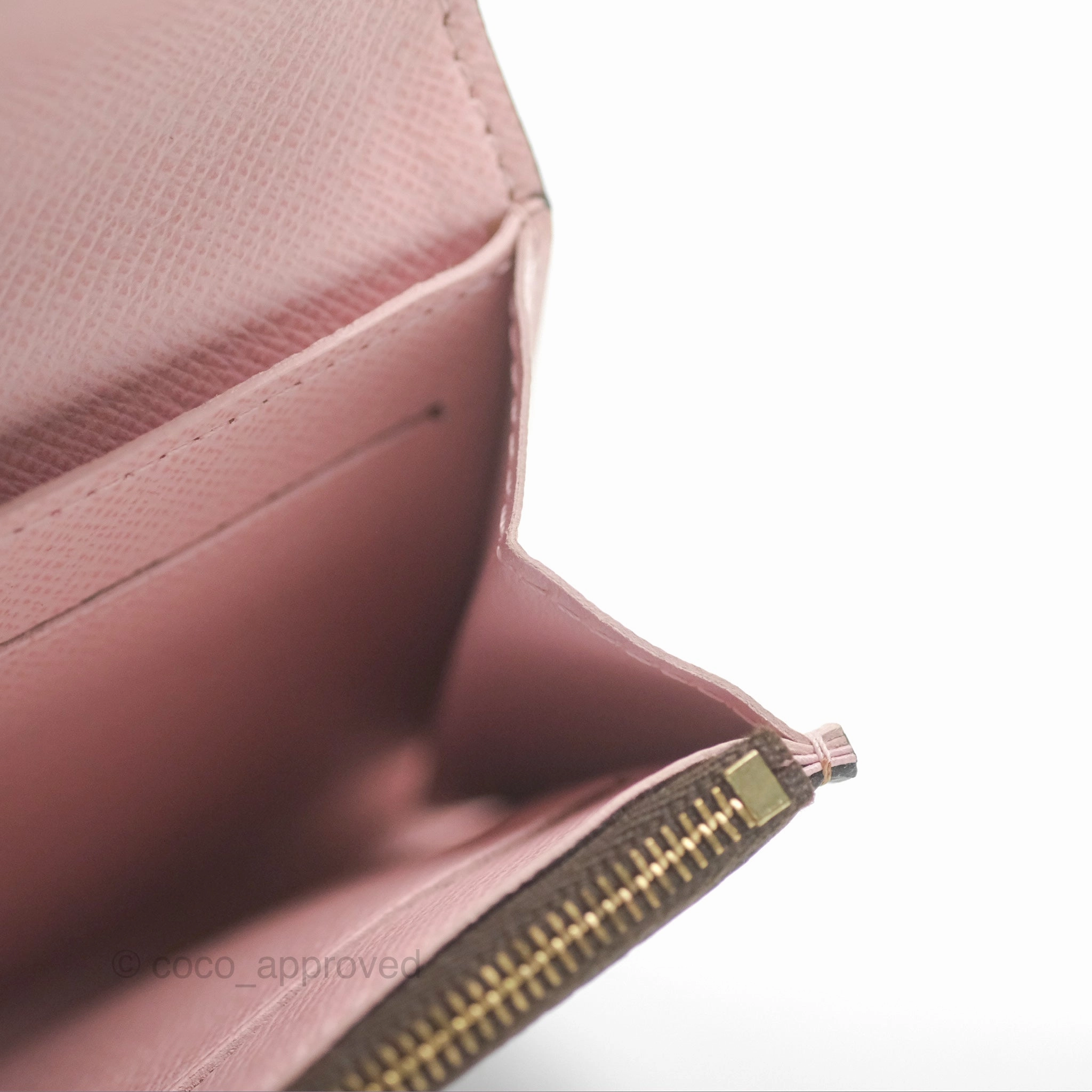 Louis Vuitton Rosalie Coin Purse Damier Ebene Rose Ballerina
