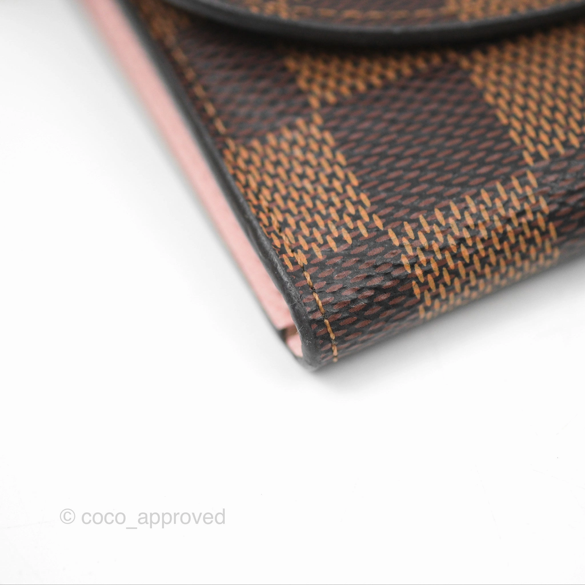 Louis Vuitton Rosalie Coin Purse Damier Ebene Rose Ballerina