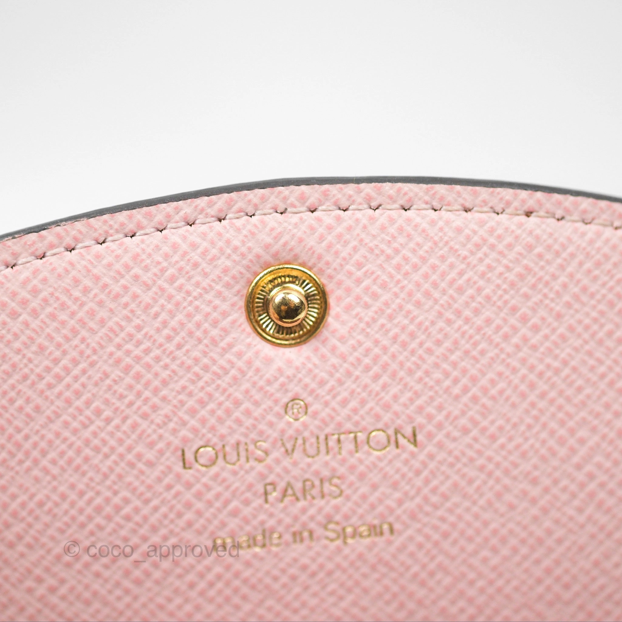 Louis Vuitton Rosalie Coin Purse Damier Ebene Rose Ballerina