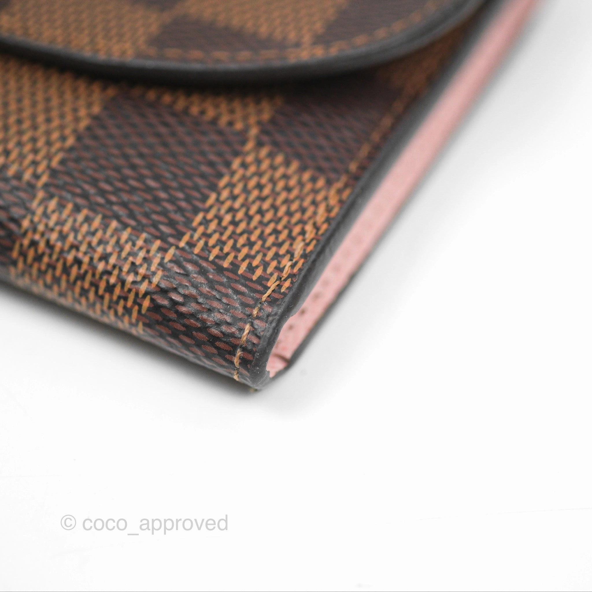 Louis Vuitton Rosalie Coin Purse Damier Ebene Rose Ballerina