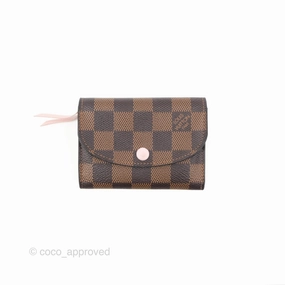 Louis Vuitton Rosalie Coin Purse Damier Ebene Rose Ballerina