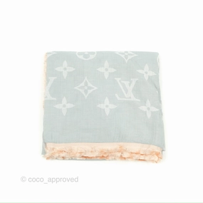 Louis Vuitton So Sweet Cotton Scarf Monogram Blue Ciel