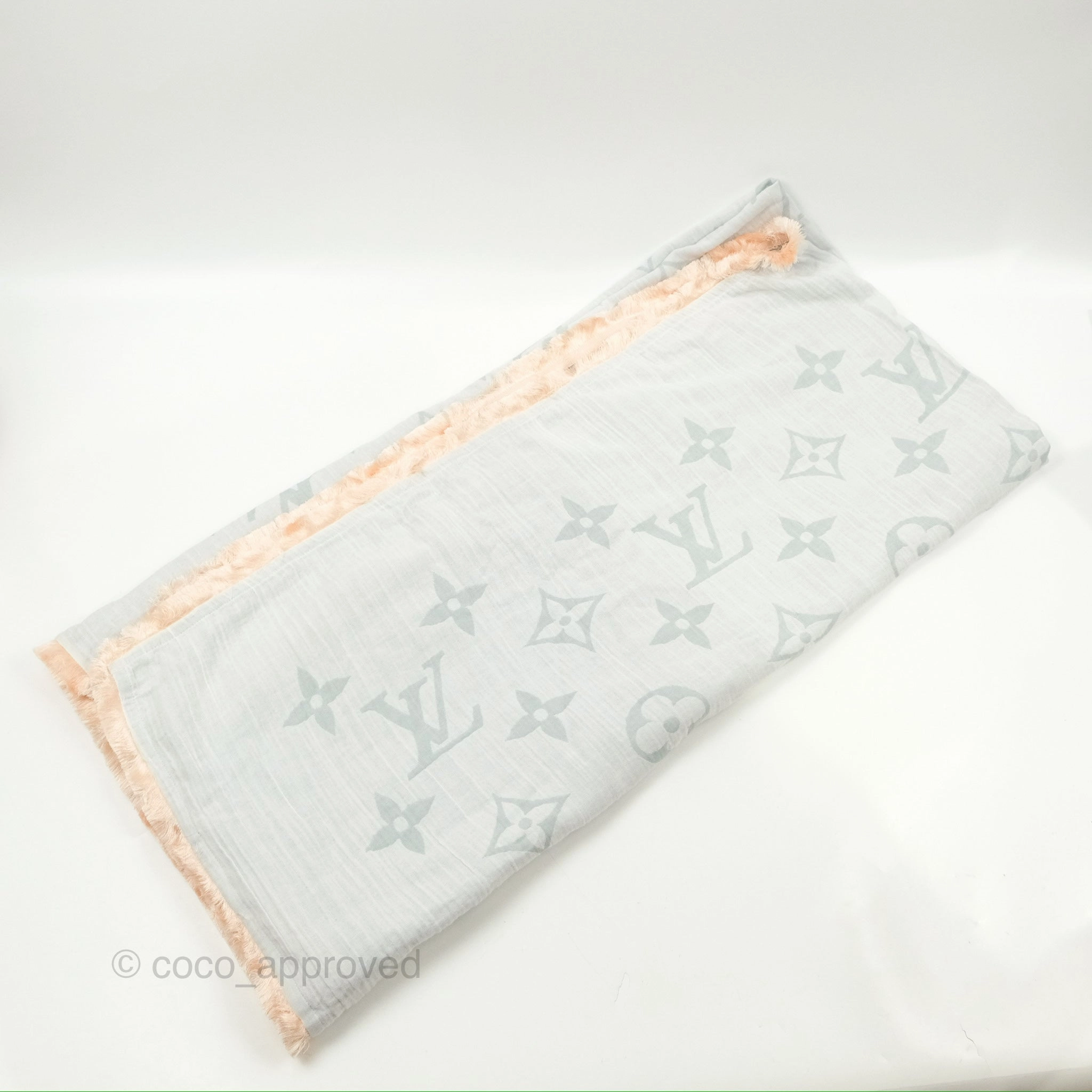 Louis Vuitton So Sweet Cotton Scarf Monogram Blue Ciel