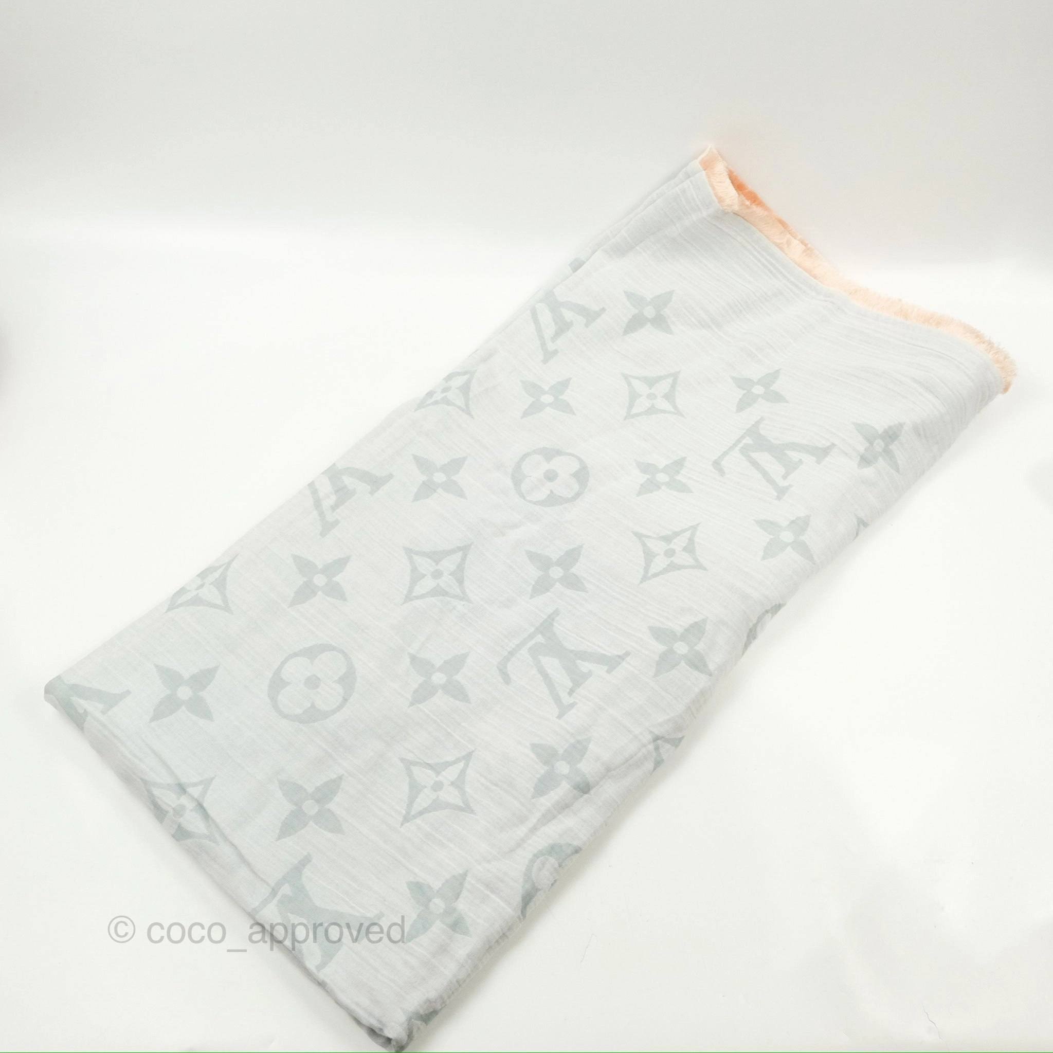 Louis Vuitton So Sweet Cotton Scarf Monogram Blue Ciel