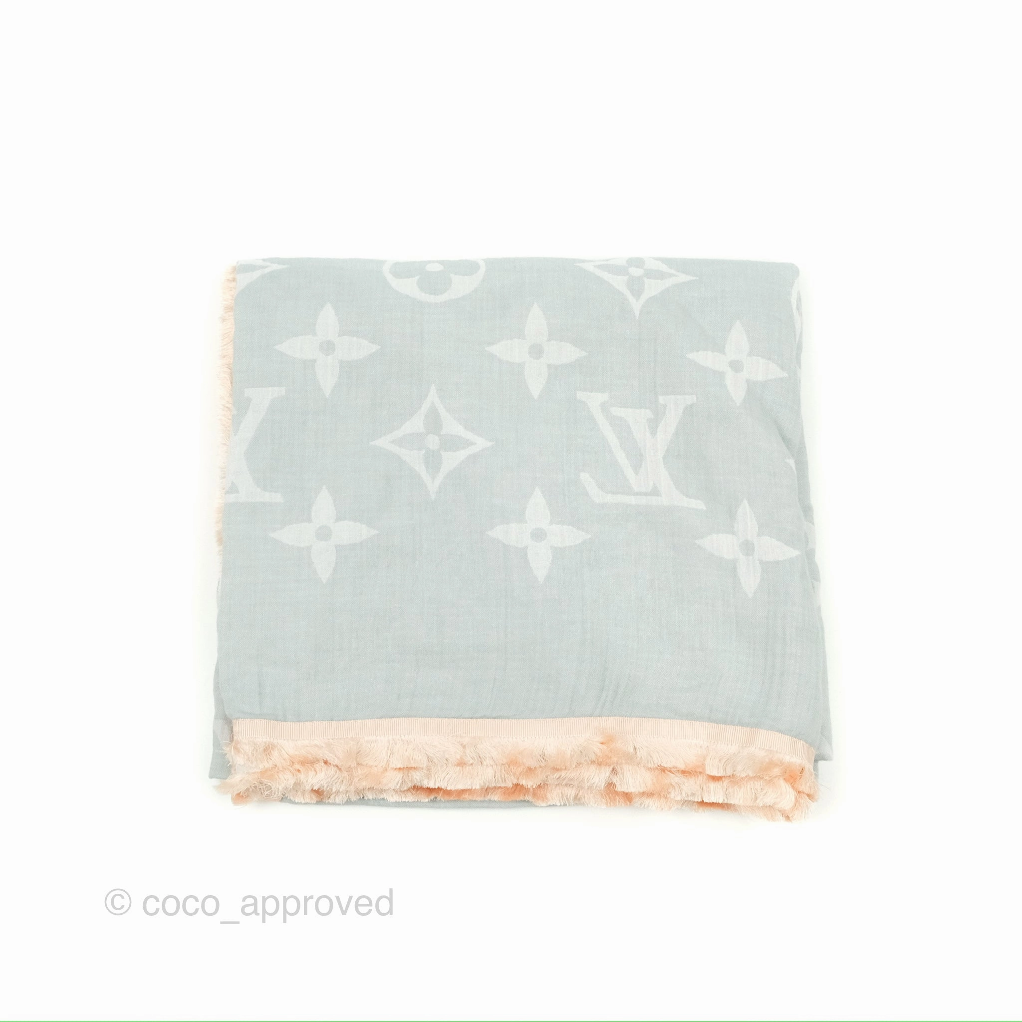 Louis Vuitton So Sweet Cotton Scarf Monogram Blue Ciel