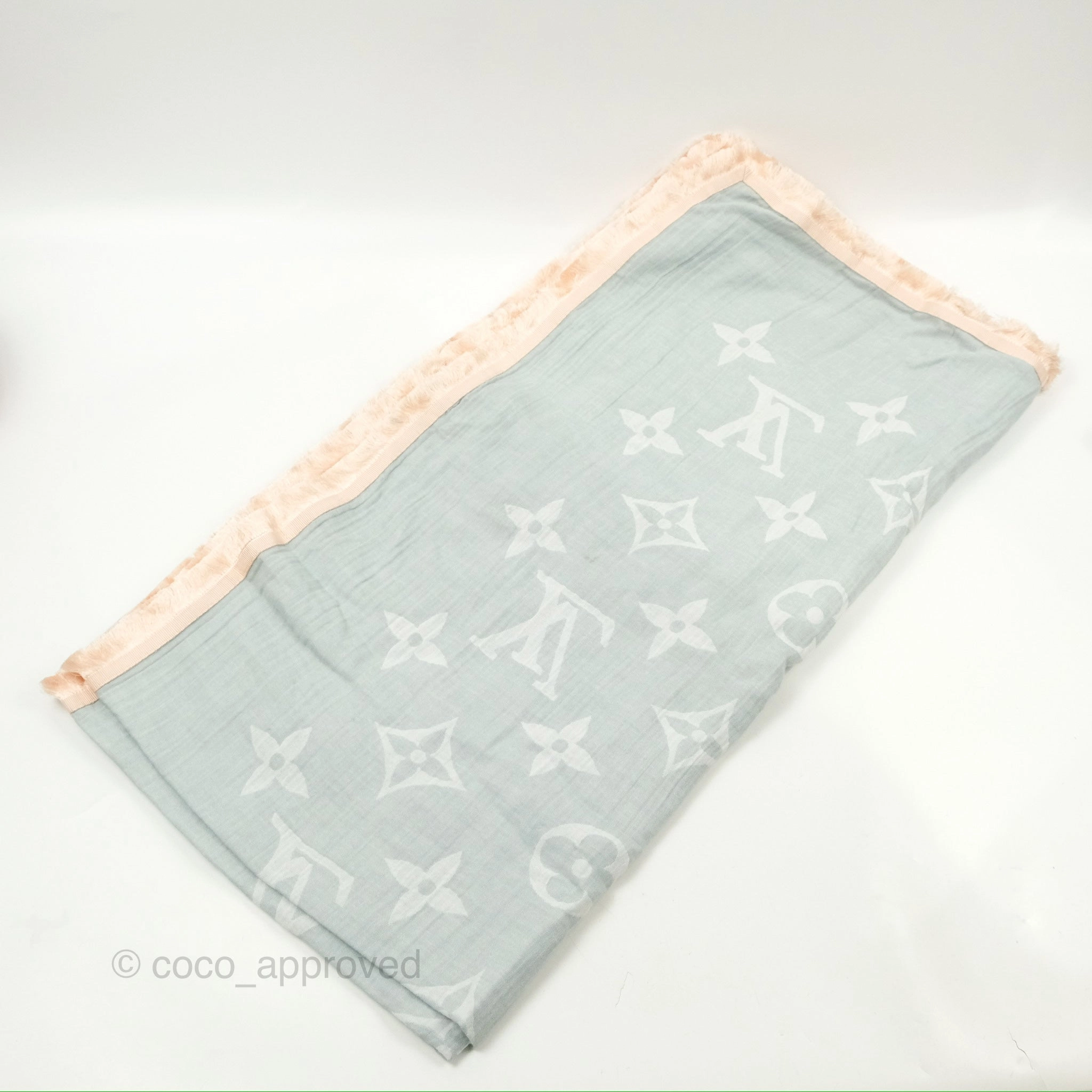 Louis Vuitton So Sweet Cotton Scarf Monogram Blue Ciel
