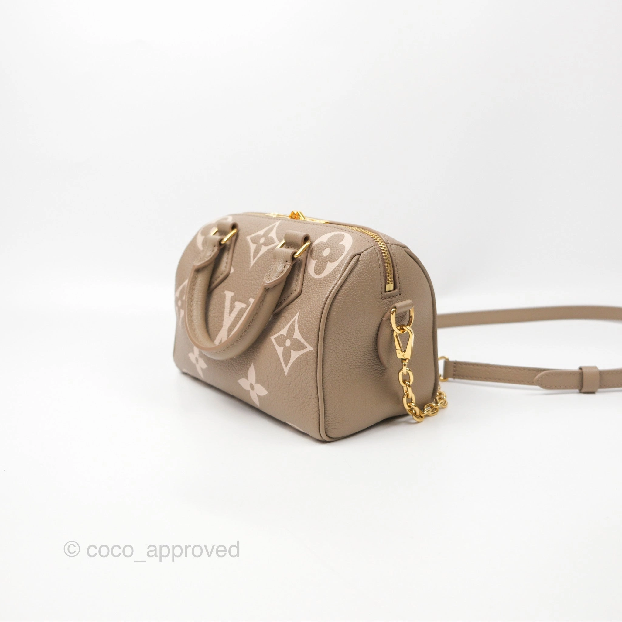 Louis Vuitton Speedy Bandoulire 20 Monogram Empreinte Tourterelle/Cream