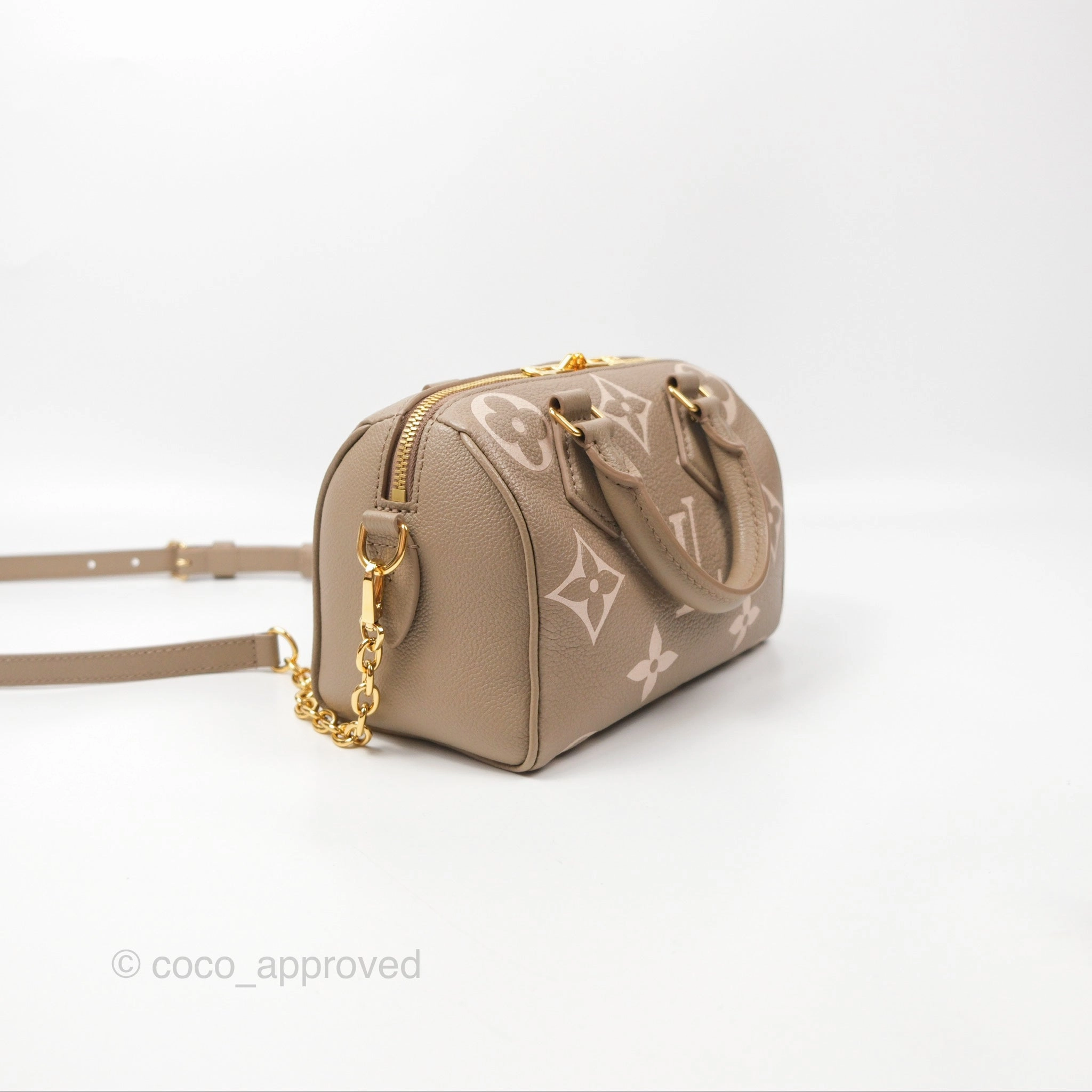 Louis Vuitton Speedy Bandoulire 20 Monogram Empreinte Tourterelle/Cream