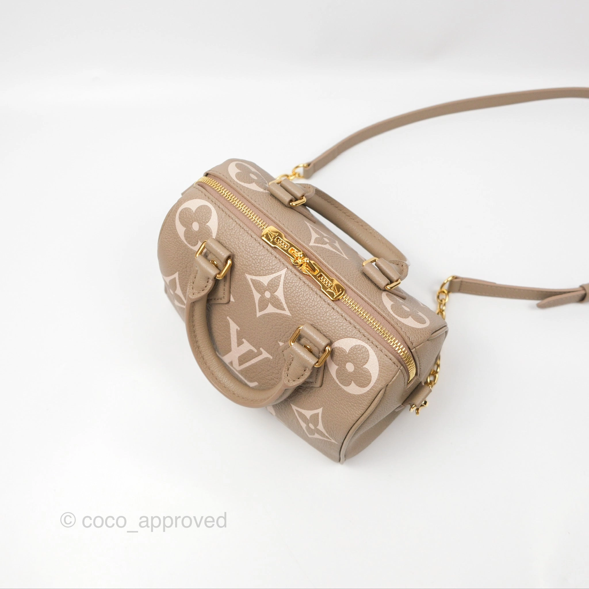Louis Vuitton Speedy Bandoulire 20 Monogram Empreinte Tourterelle/Cream